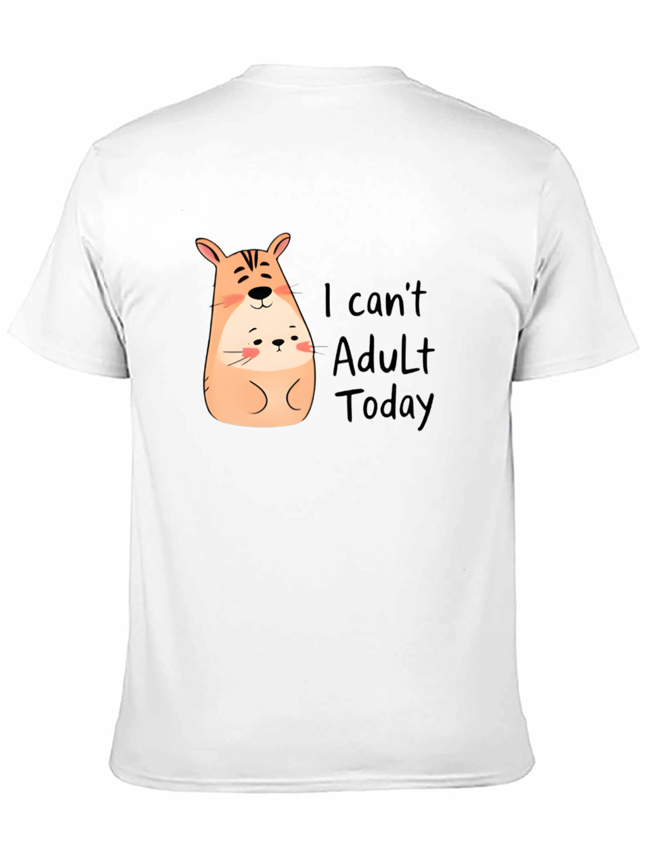 Cute Hamster I Cant Adult Today Black T-Shirt