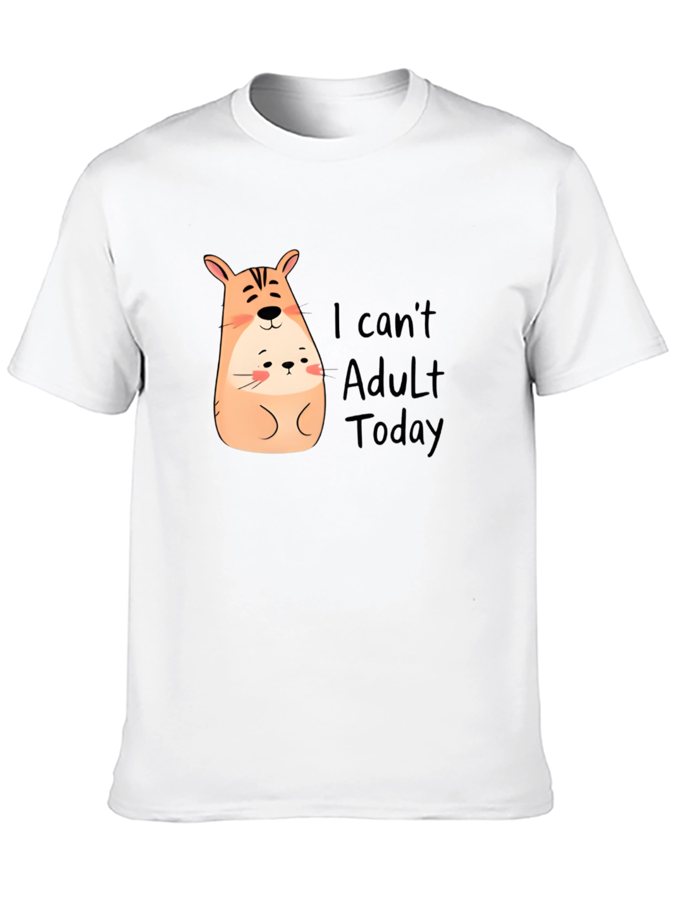 Cute Hamster I Cant Adult Today Black T-Shirt