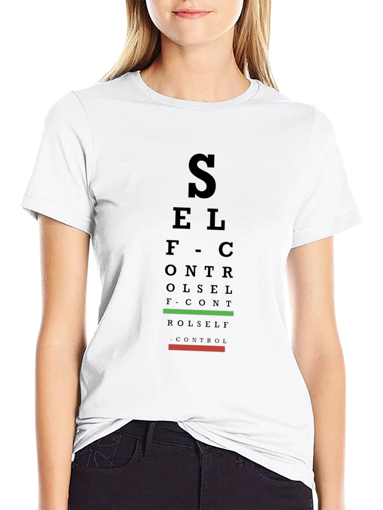 Self Control Eye Chart Black T-Shirt