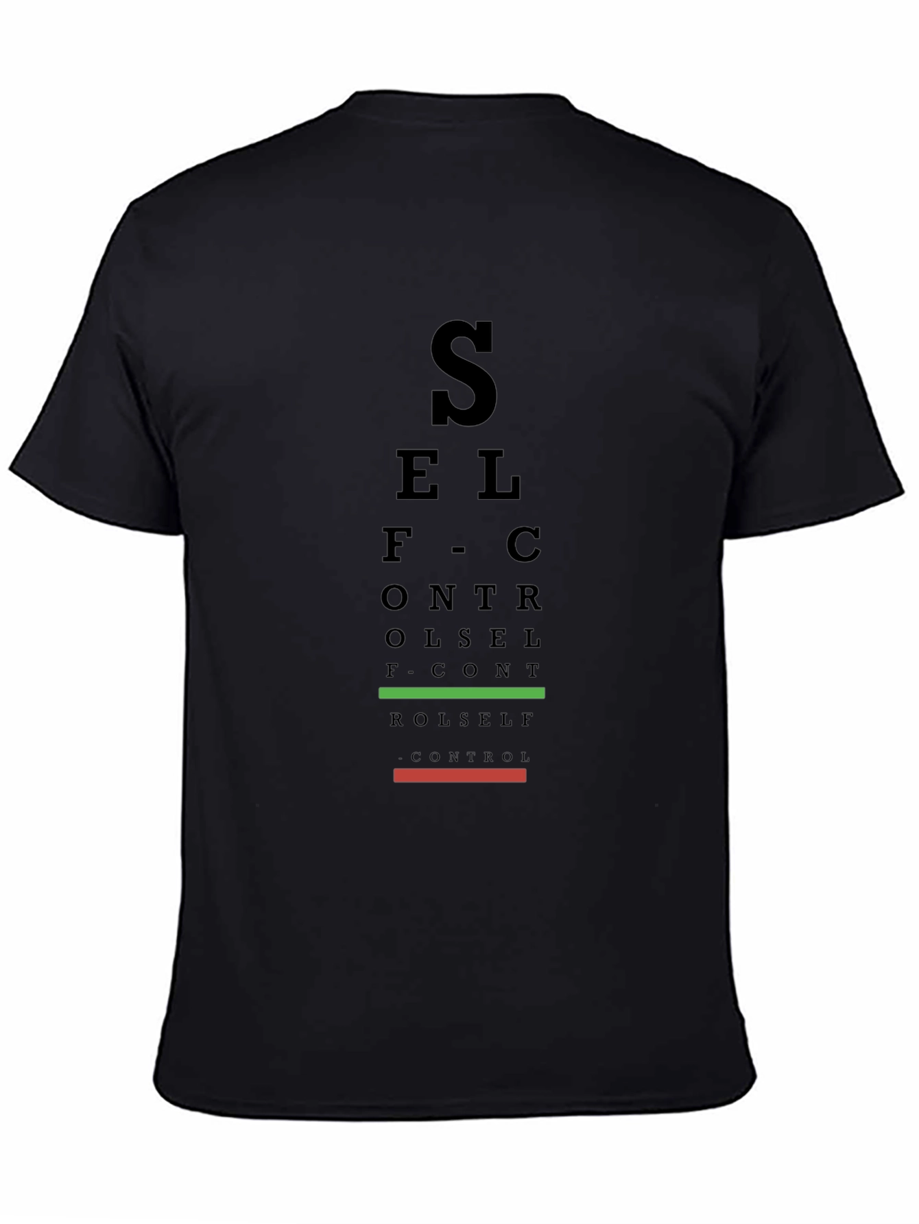 Self Control Eye Chart Black T-Shirt