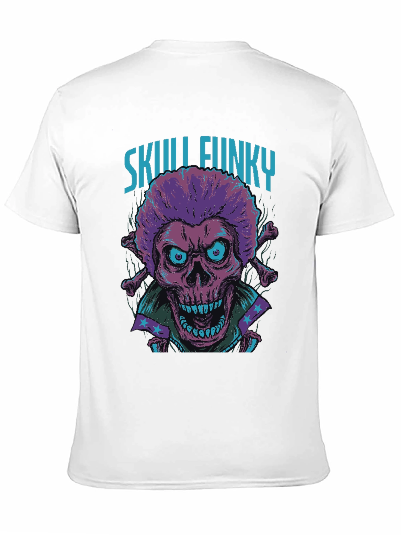 Skull Funky Graphic Print Tee - Unique Fashion