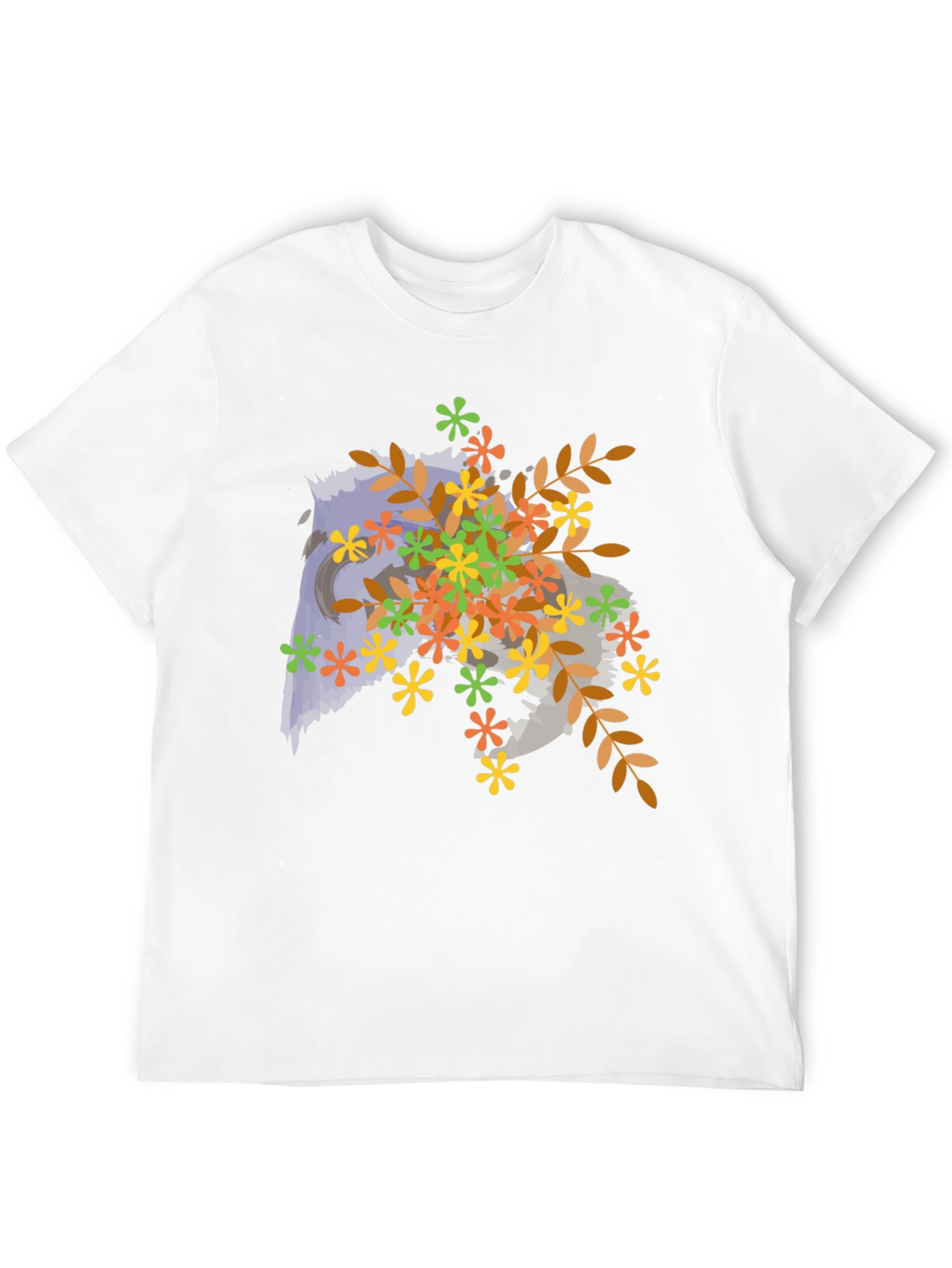 Floral Owl Graphic Tee - Mens Black T-Shirt