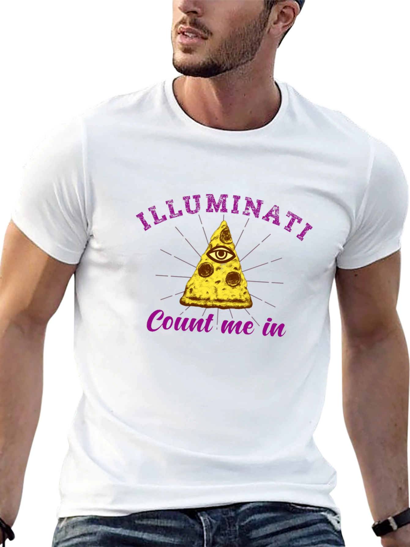Illuminati Pizza Slice T-Shirt - Count Me In!