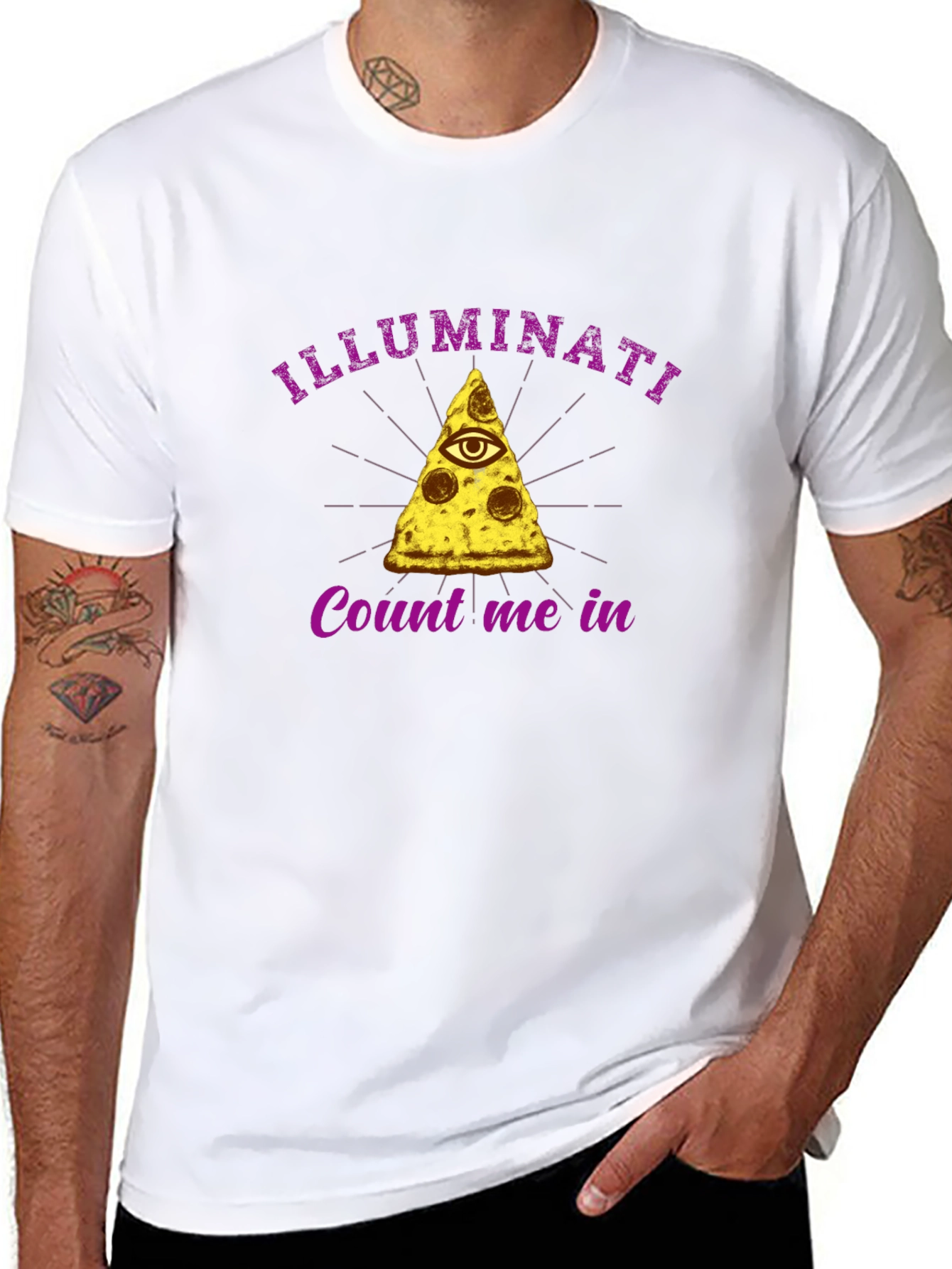 Illuminati Pizza Slice T-Shirt - Count Me In!