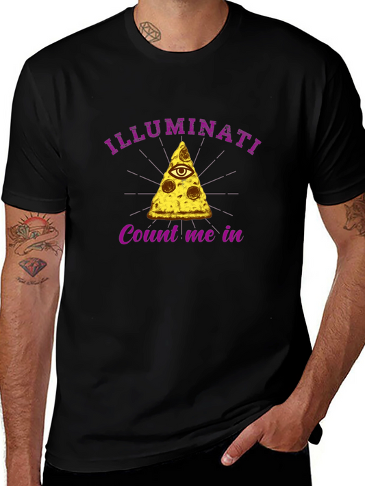 Illuminati Pizza Slice T-Shirt - Count Me In!