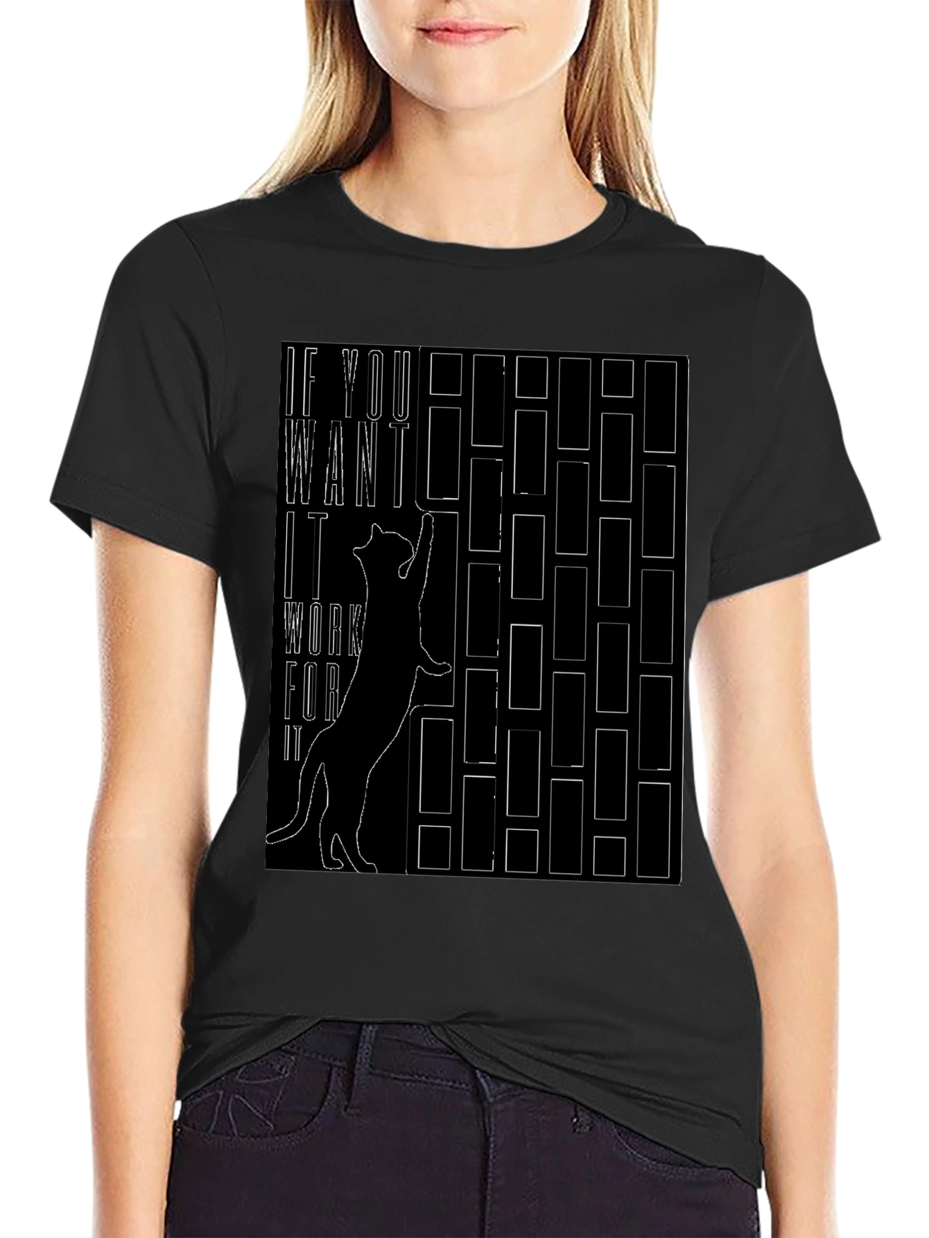 Motivational Cat T-Shirt - Work for It
