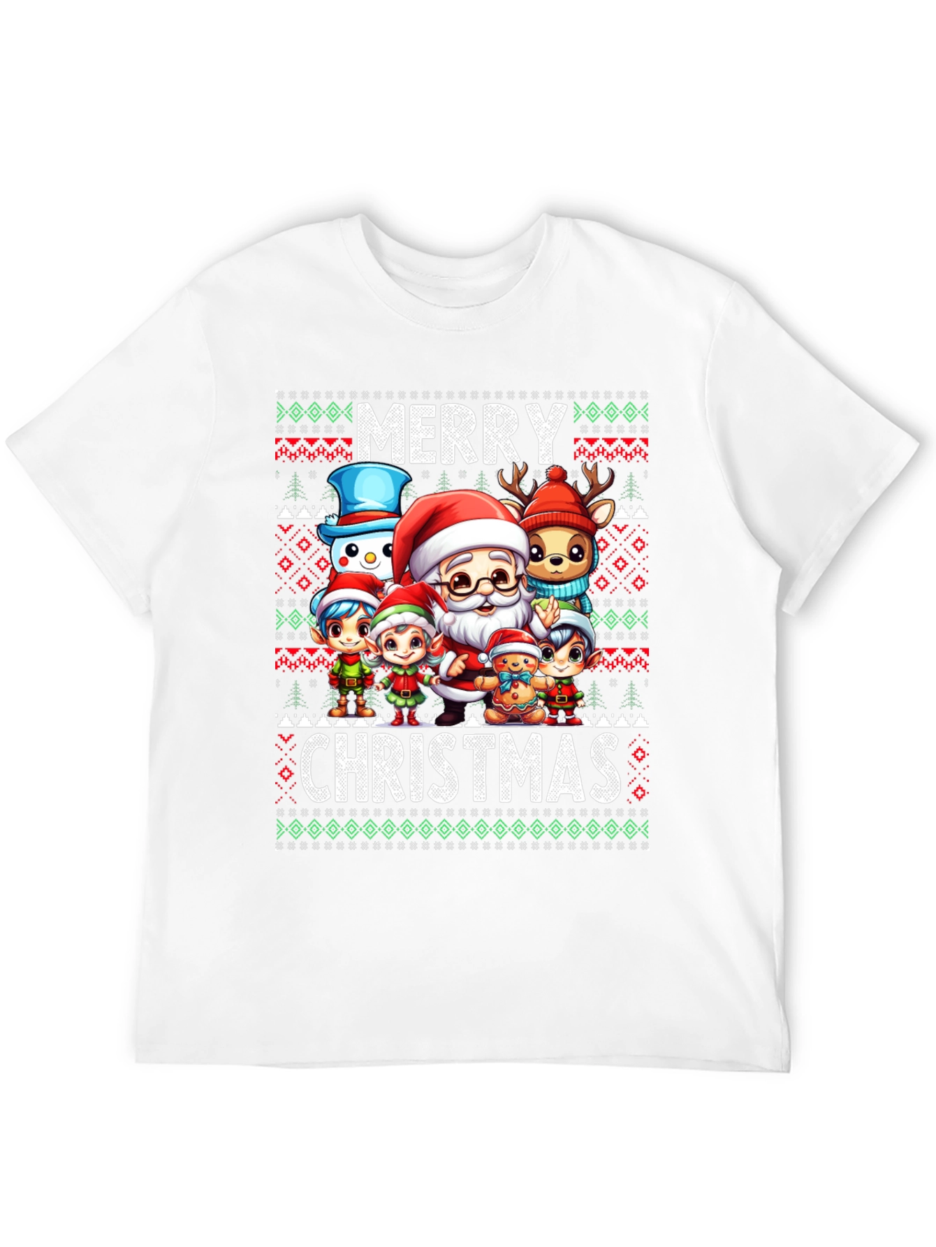 Festive Merry Christmas Cartoon Character T-Shirt