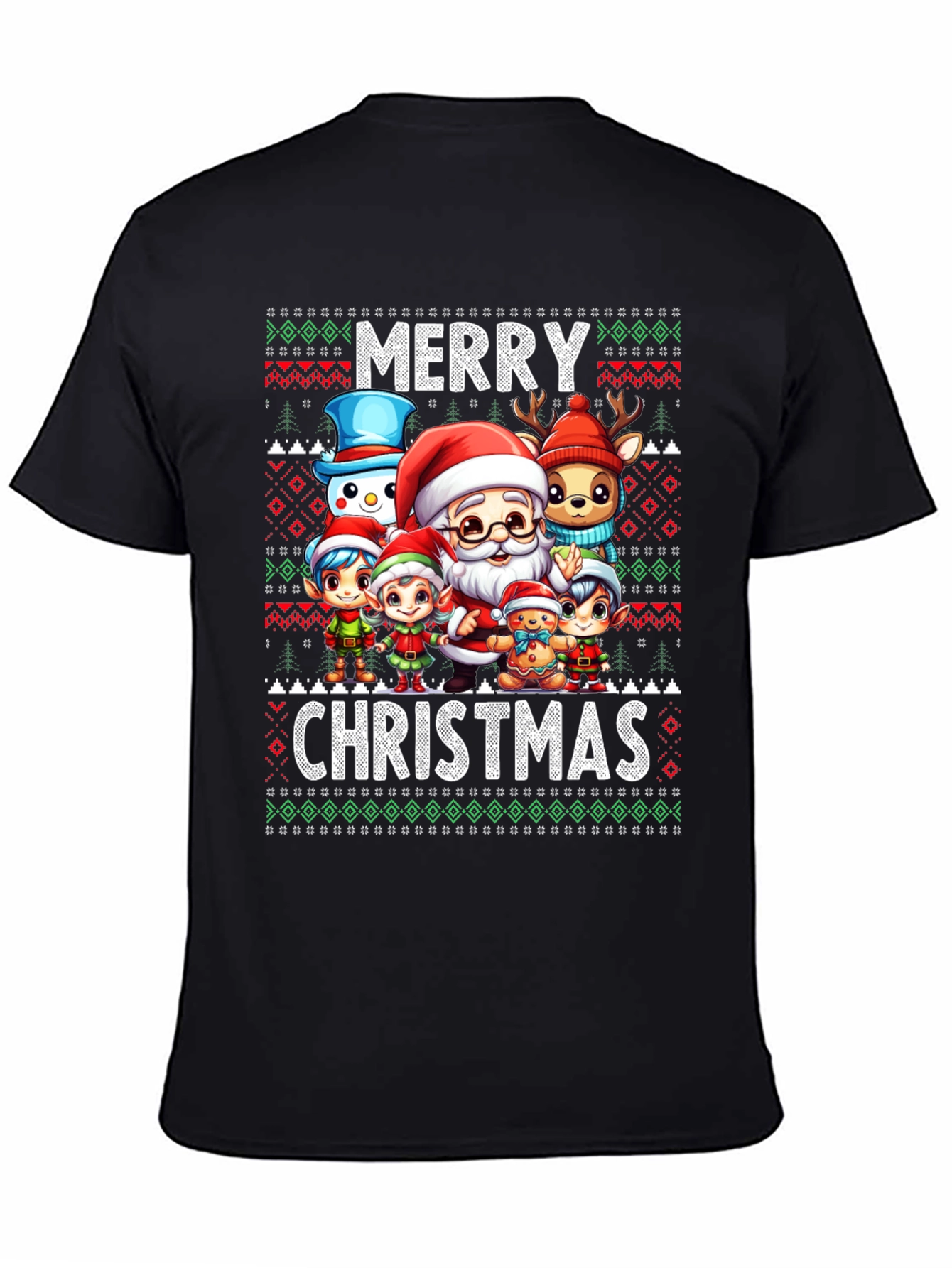 Festive Merry Christmas Cartoon Character T-Shirt
