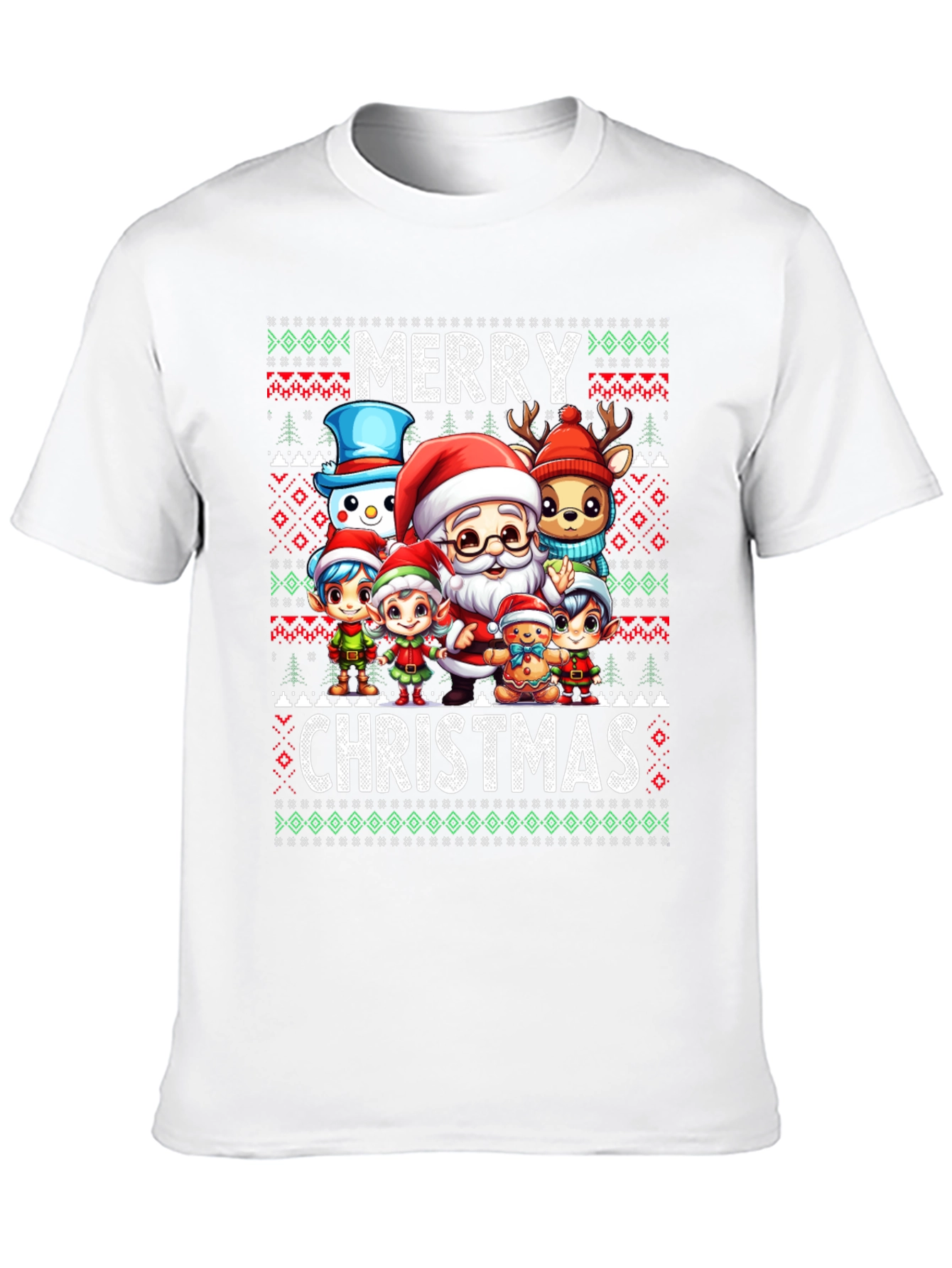 Festive Merry Christmas Cartoon Character T-Shirt