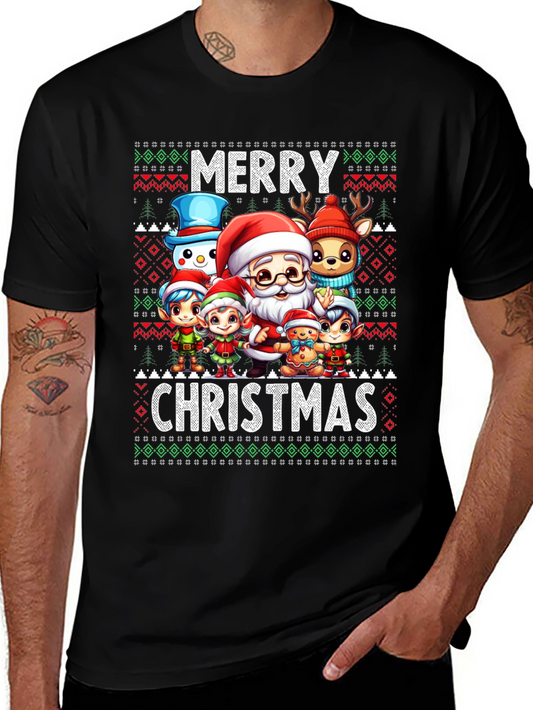 Festive Merry Christmas Cartoon Character T-Shirt
