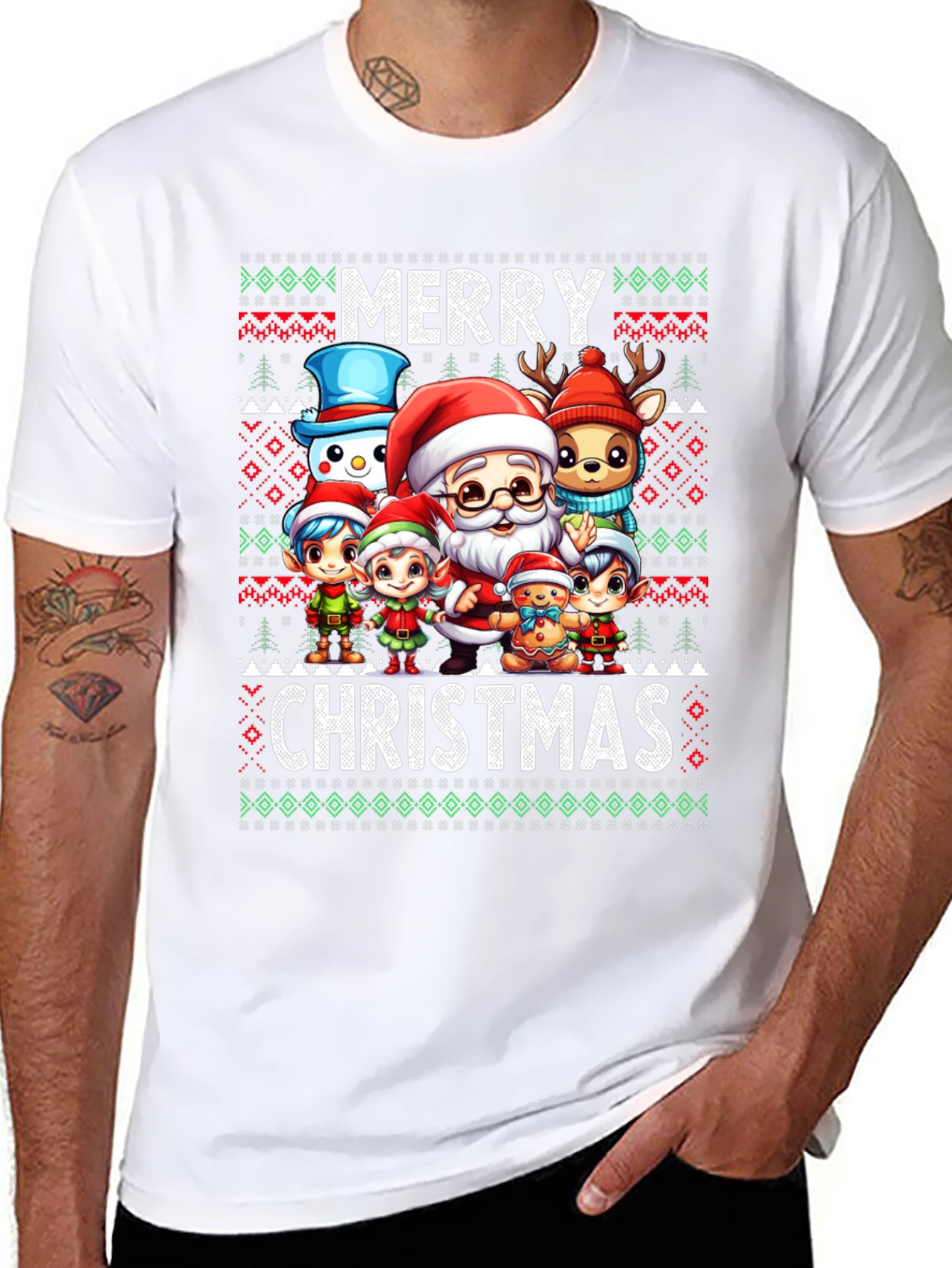 Festive Merry Christmas Cartoon Character T-Shirt