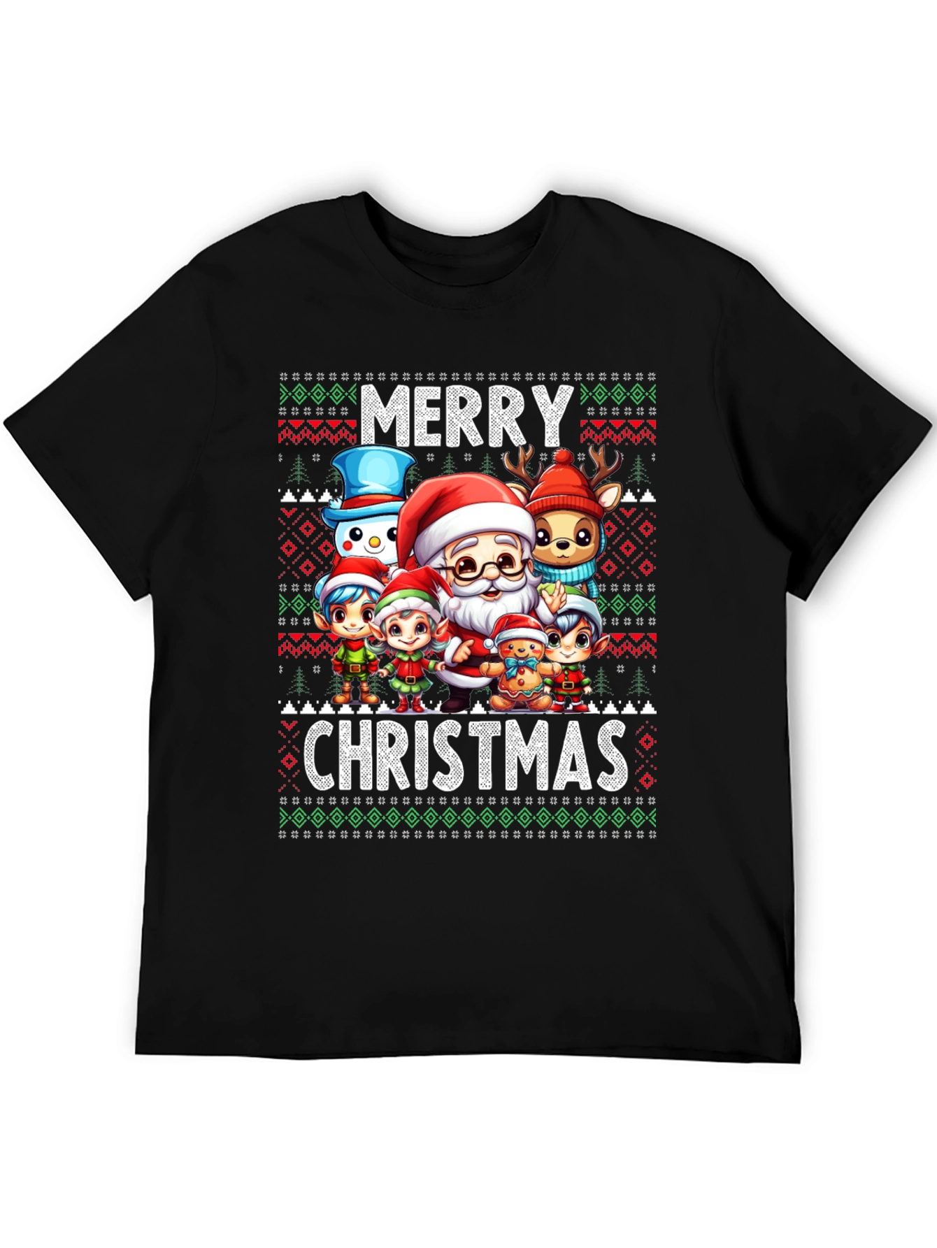 Festive Merry Christmas Cartoon Character T-Shirt