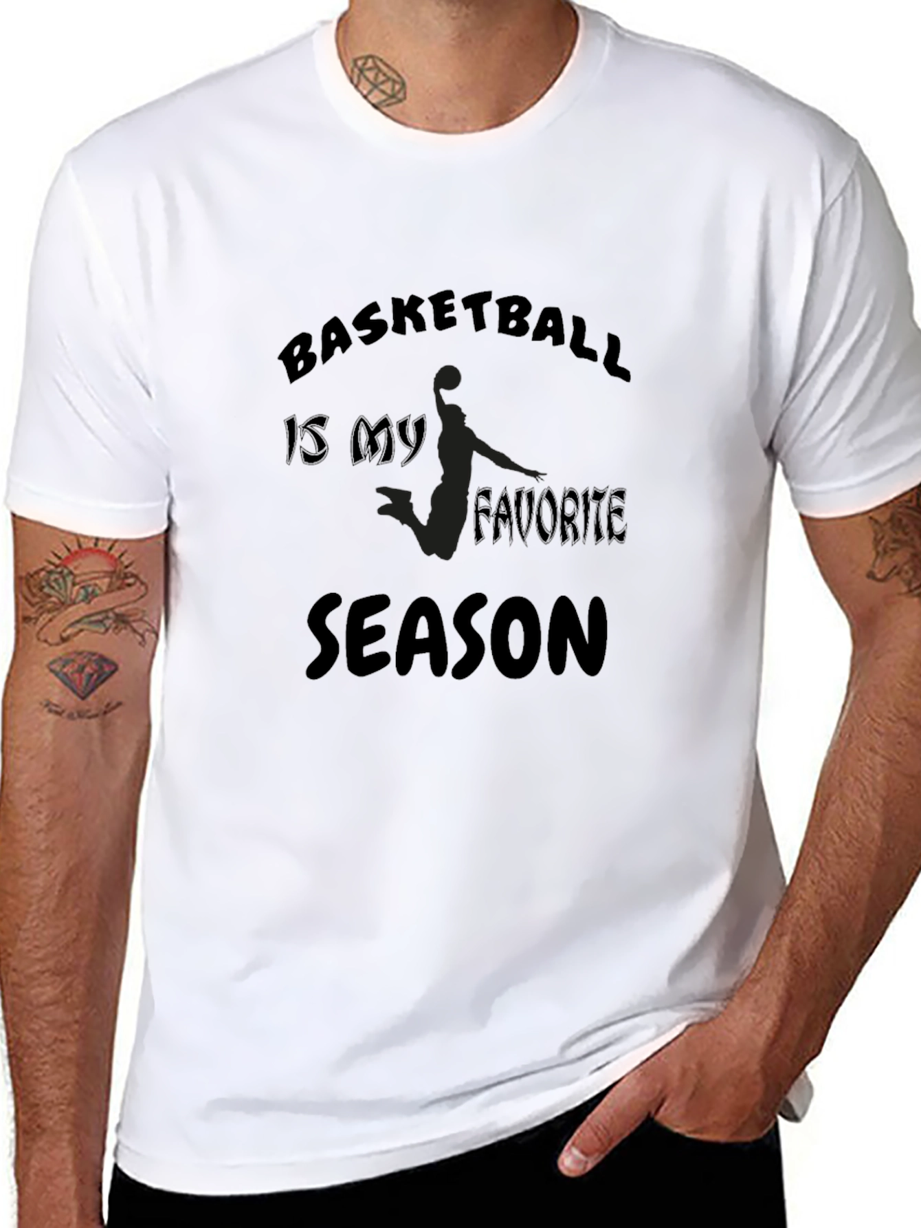 Basketball Season Black Graphic Tee