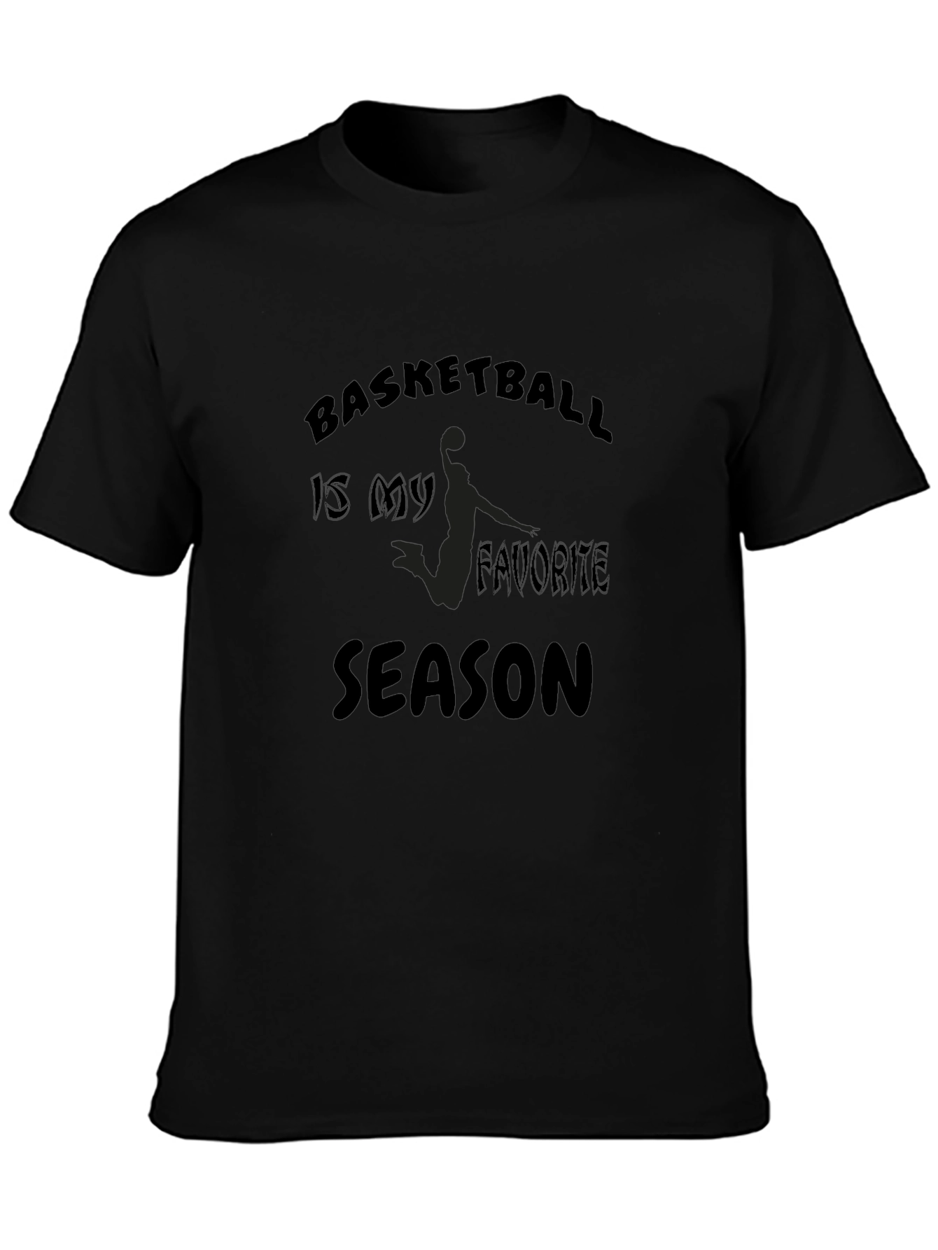 Basketball Season Black Graphic Tee
