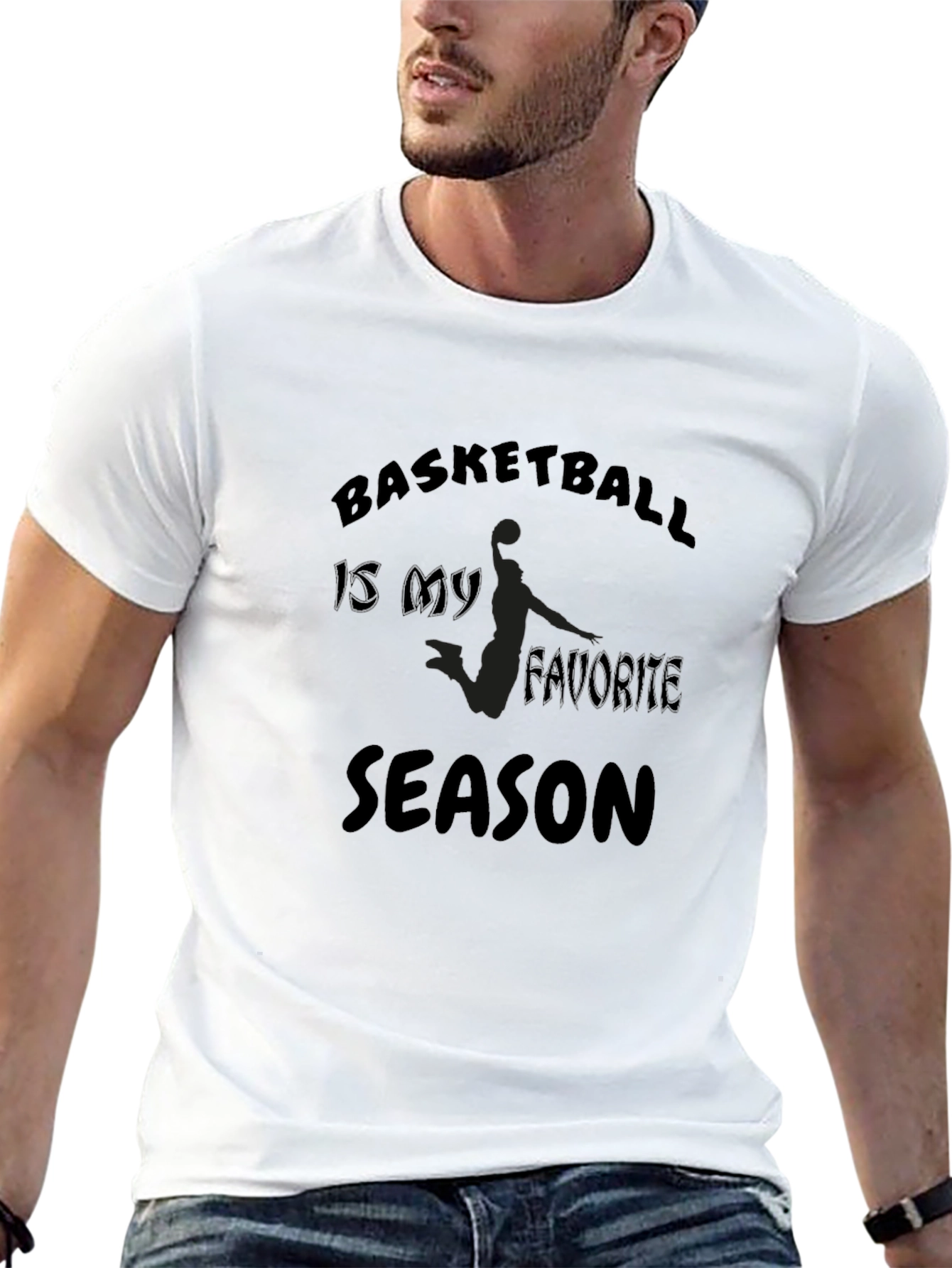 Basketball Season Black Graphic Tee