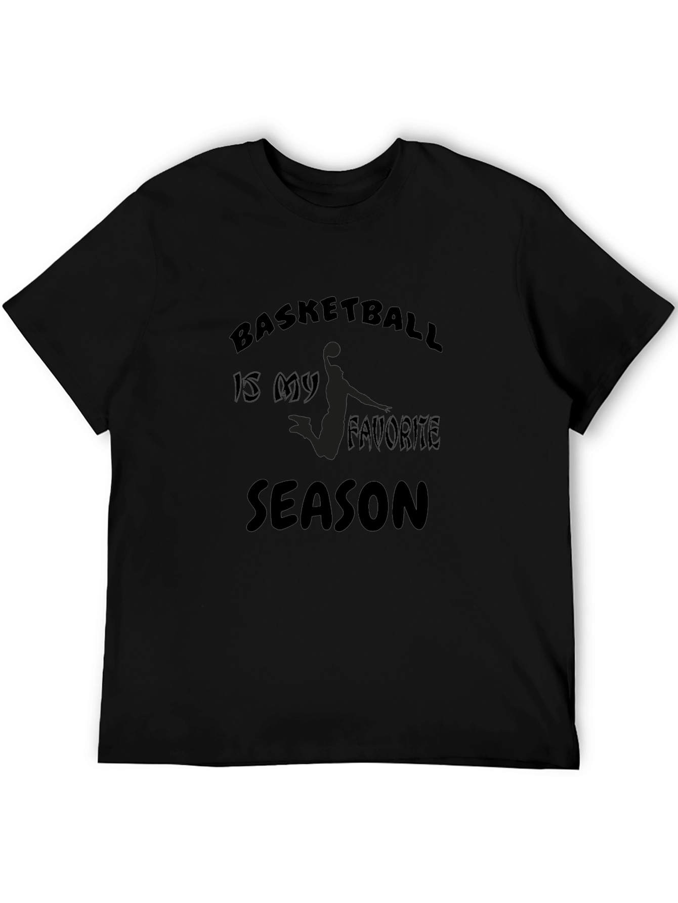 Basketball Season Black Graphic Tee
