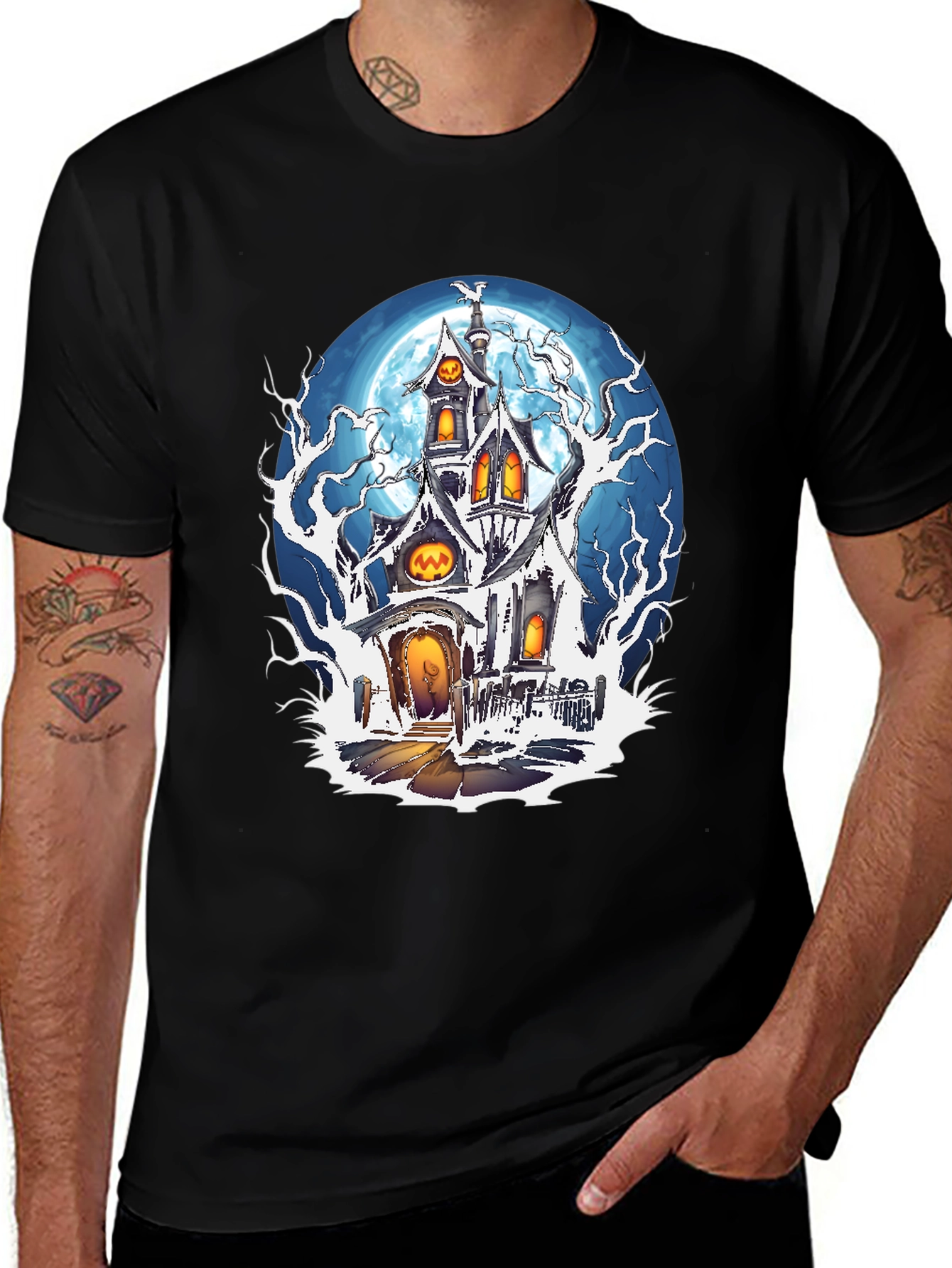 Haunted House Halloween Graphic Tee