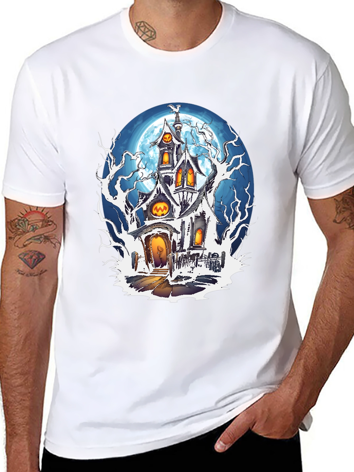 Haunted House Halloween Graphic Tee