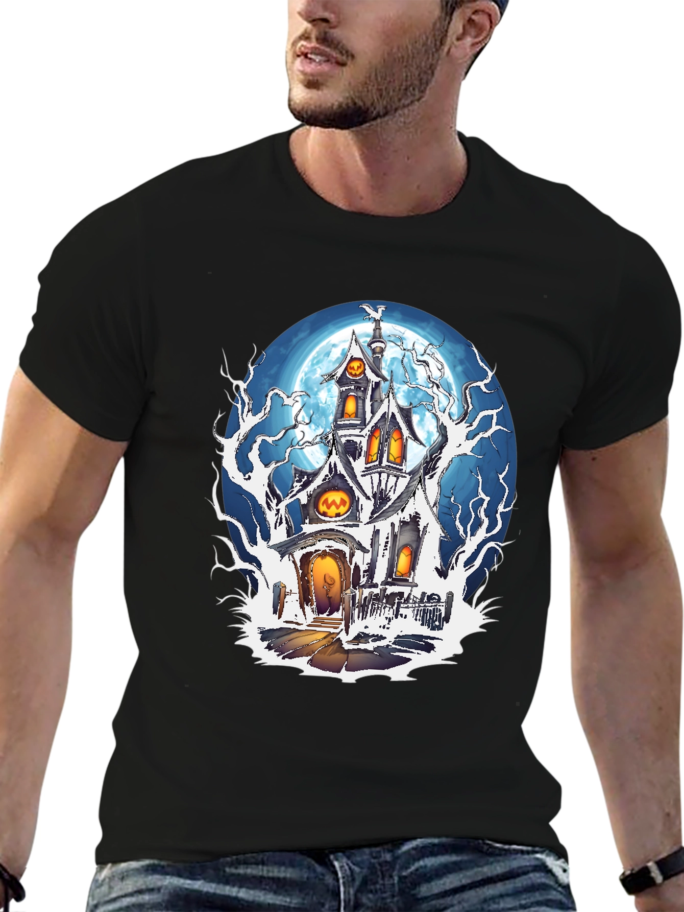 Haunted House Halloween Graphic Tee