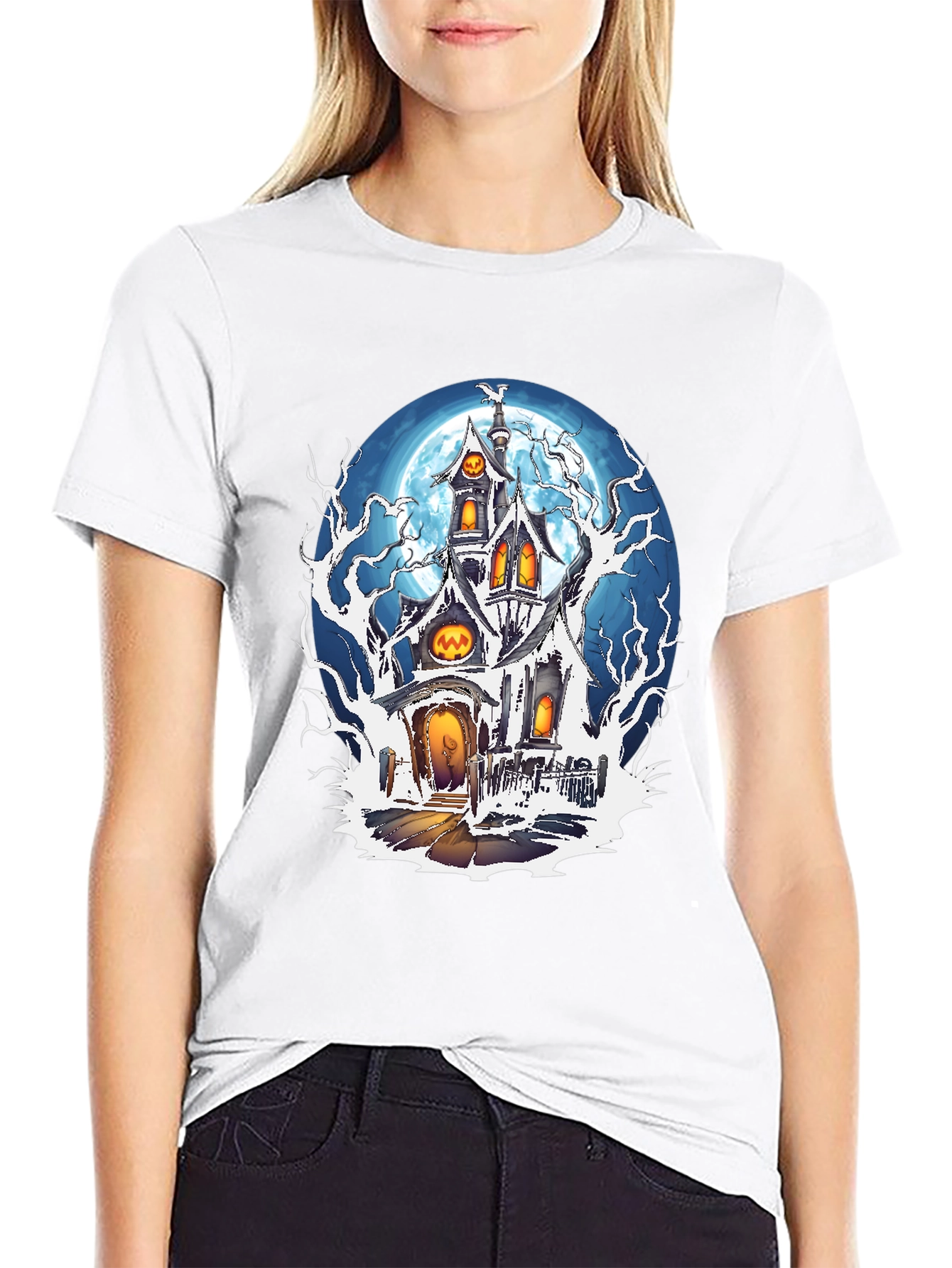 Haunted House Halloween Graphic Tee