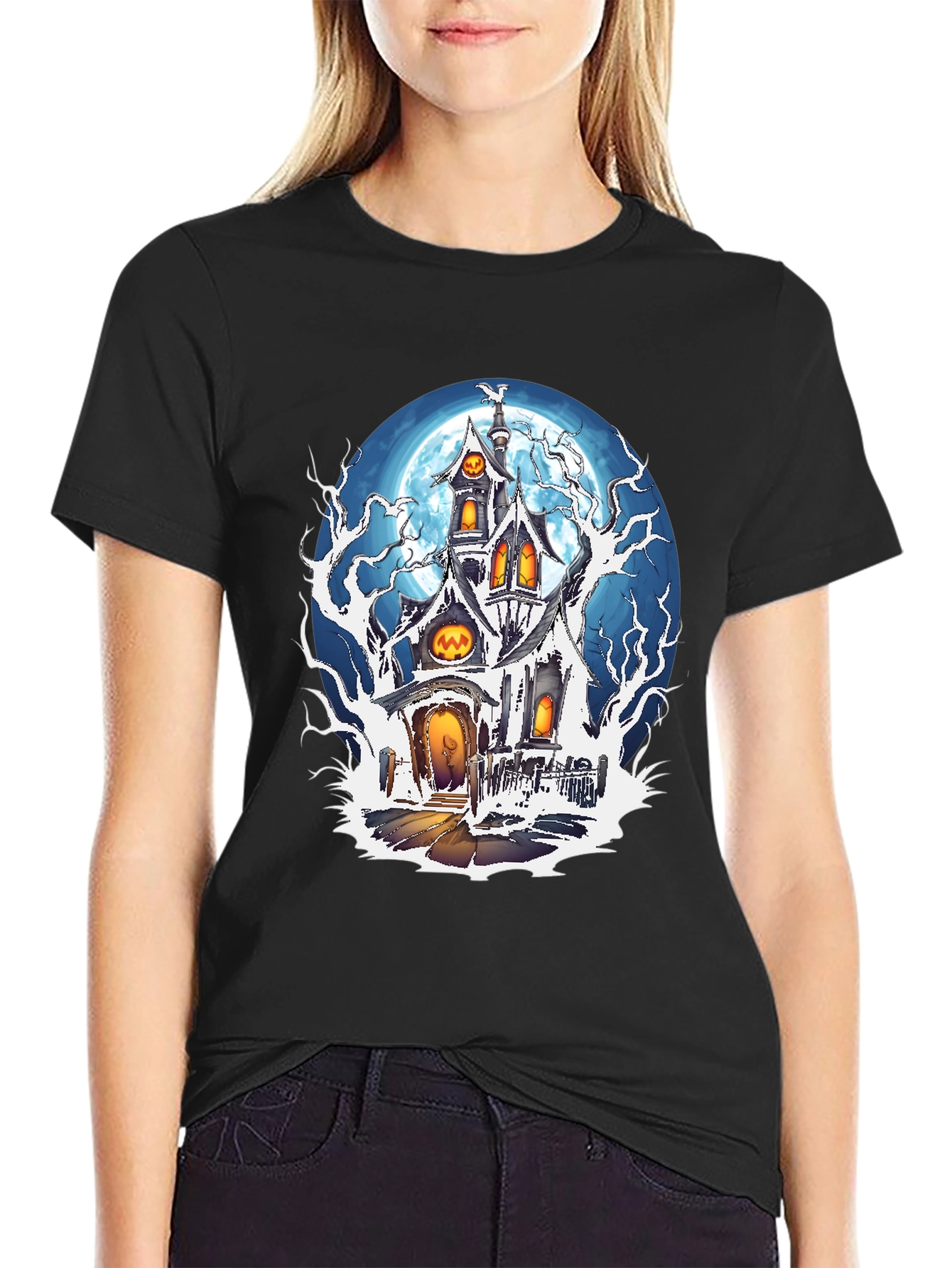 Haunted House Halloween Graphic Tee