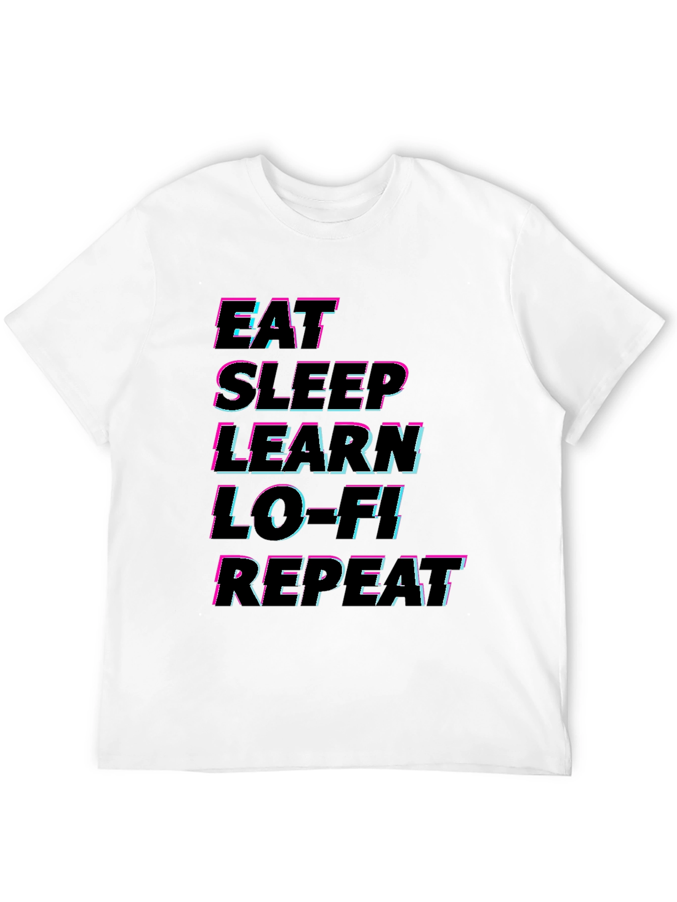 Eat Sleep Learn Lo-Fi Repeat Black T-Shirt