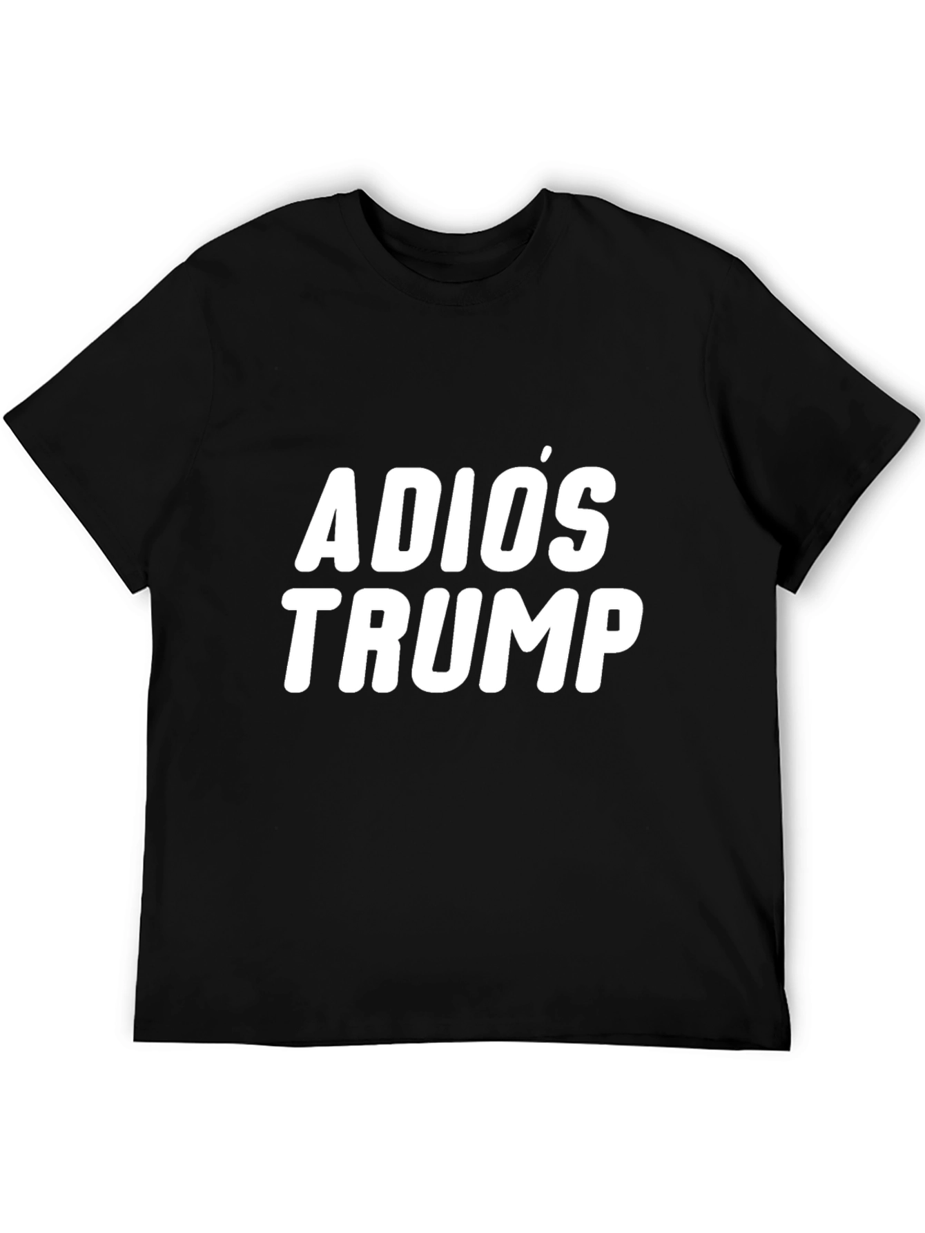 Adios Trump Graphic T-Shirt - Black Crew Neck Tee