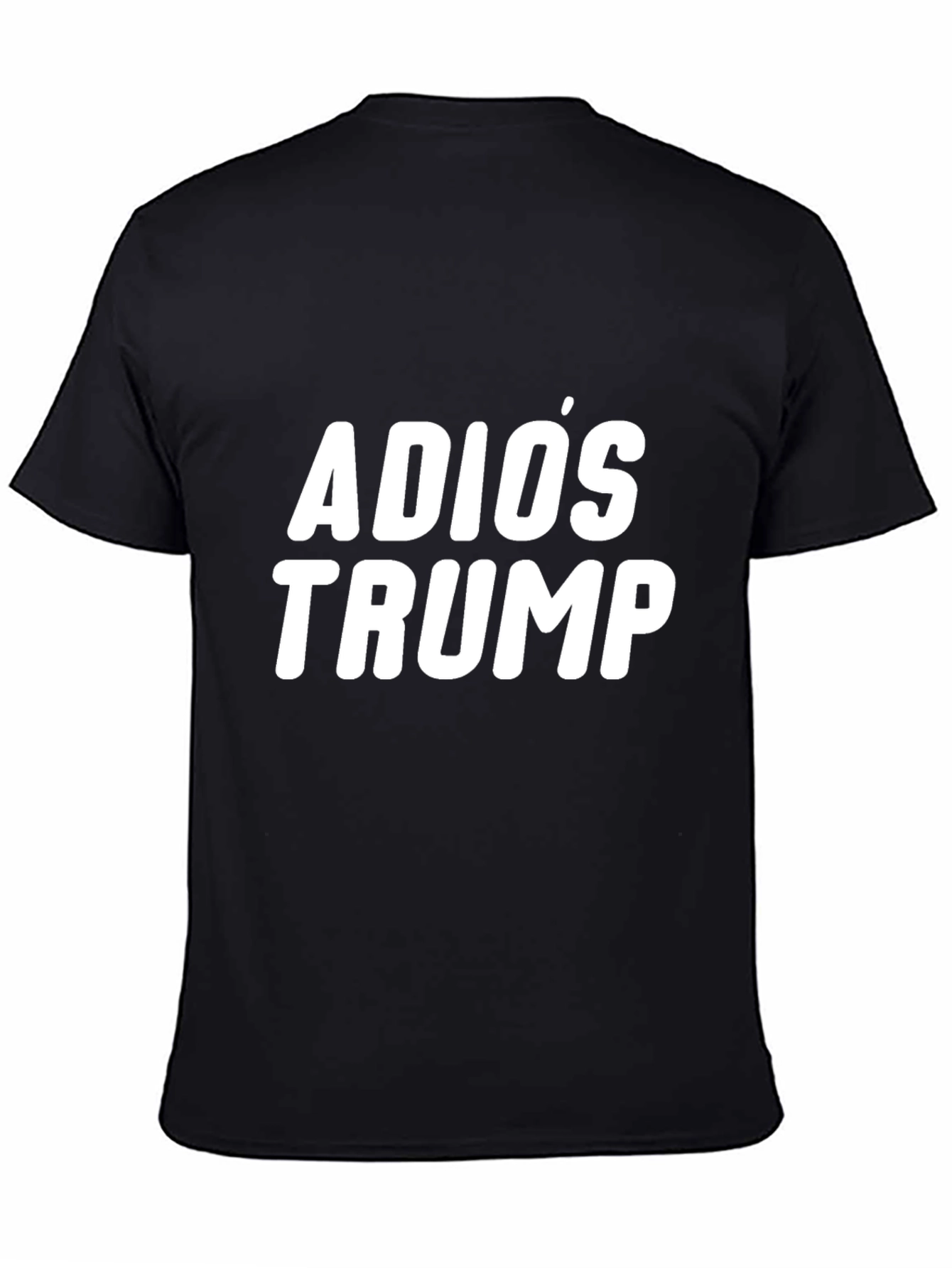 Adios Trump Graphic T-Shirt - Black Crew Neck Tee