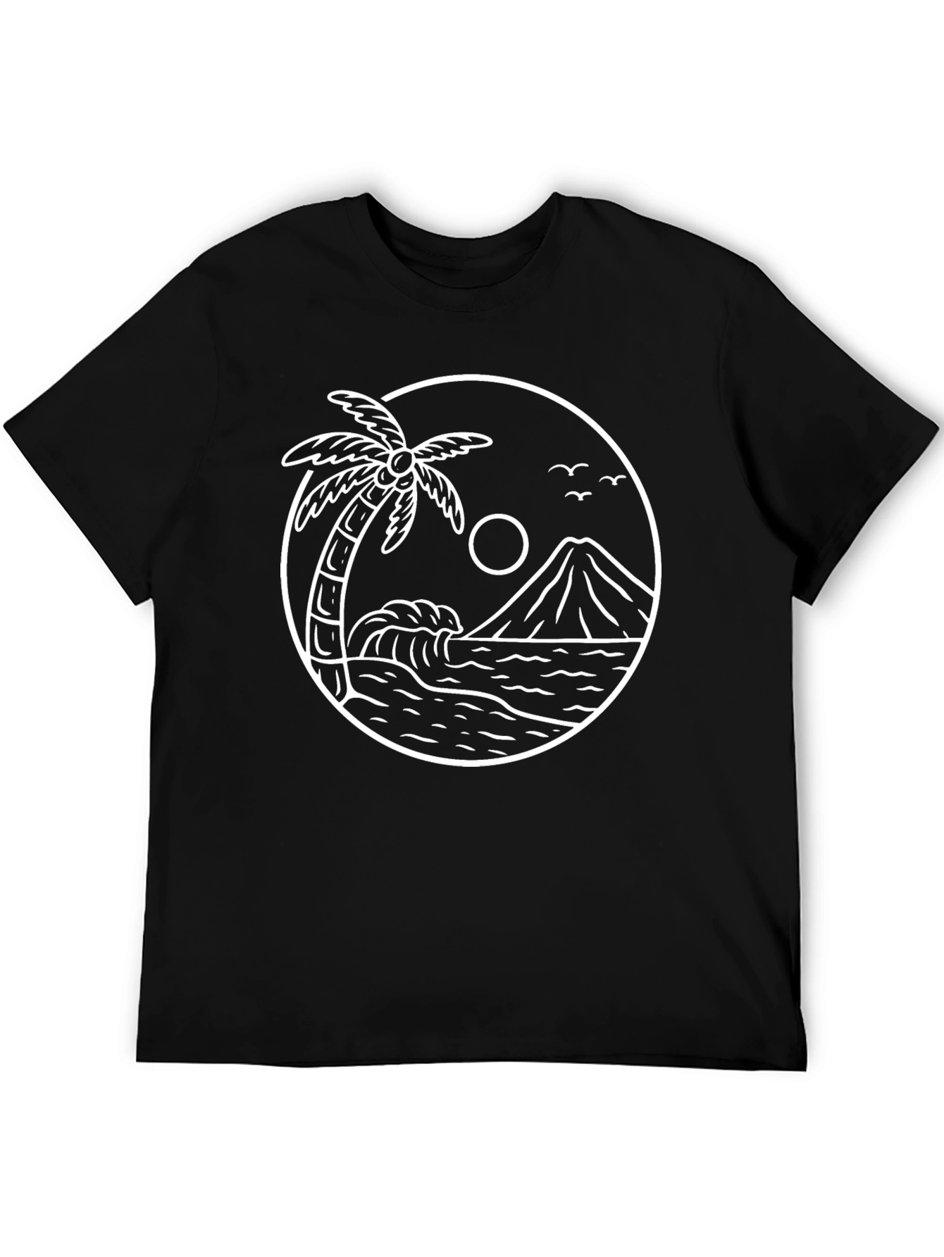 Island Scene Graphic Tee - Black