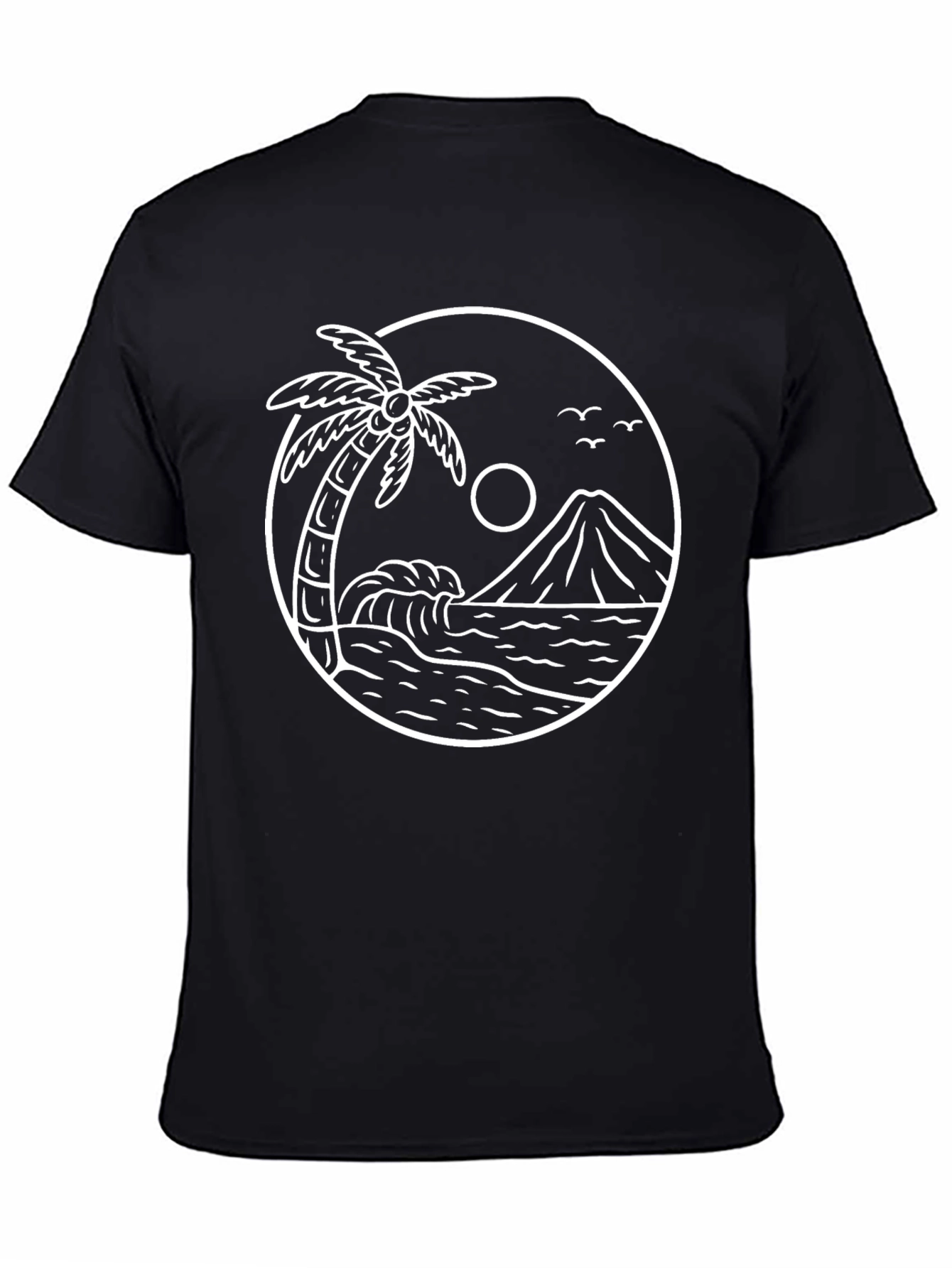 Island Scene Graphic Tee - Black