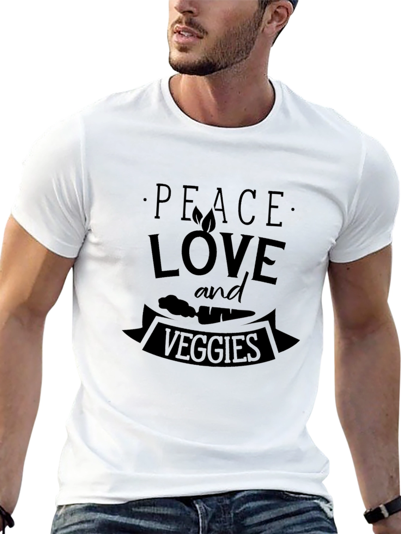 Peace Love and Veggies Graphic T-Shirt
