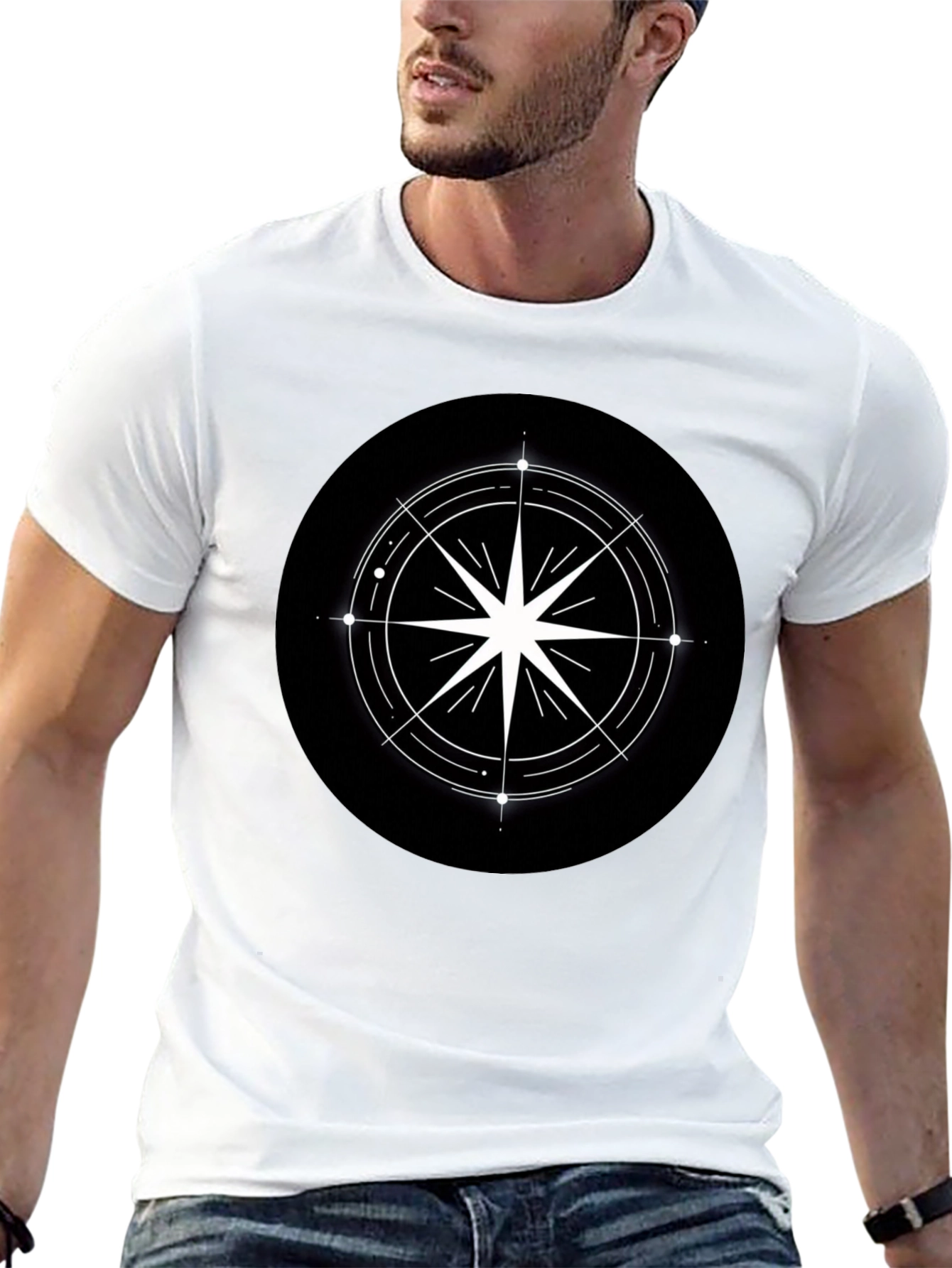 Compass Star Graphic Black T-Shirt