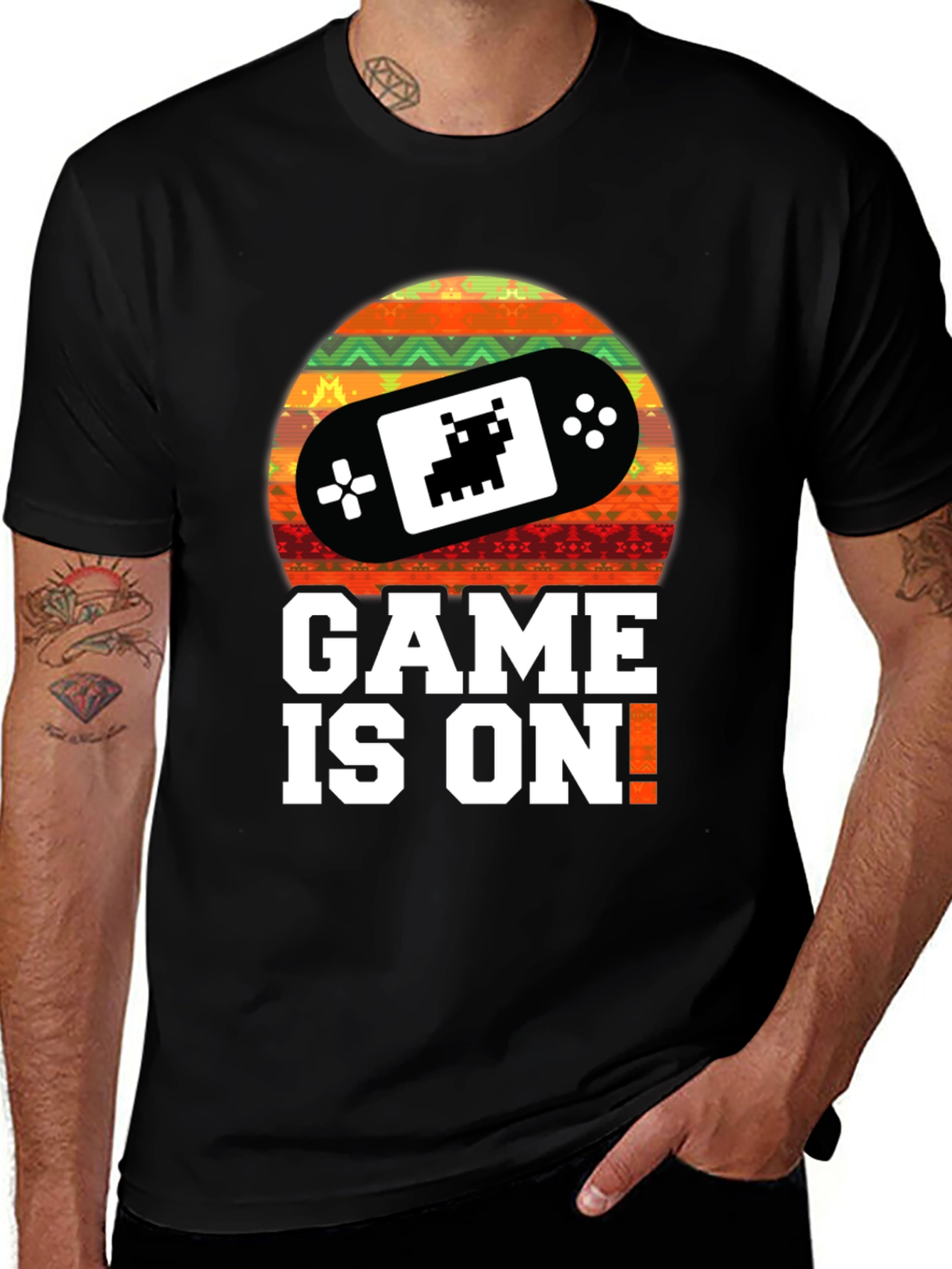 Game On! Retro Gamer T-Shirt - Black