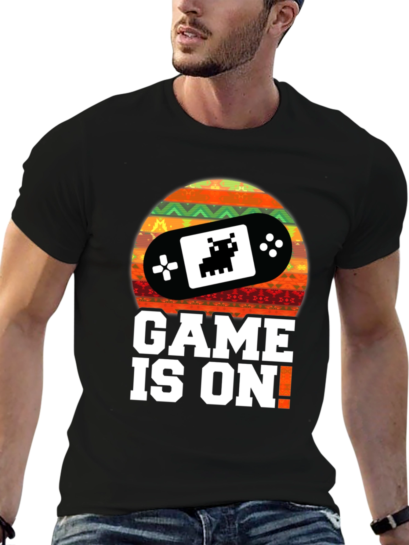 Game On! Retro Gamer T-Shirt - Black