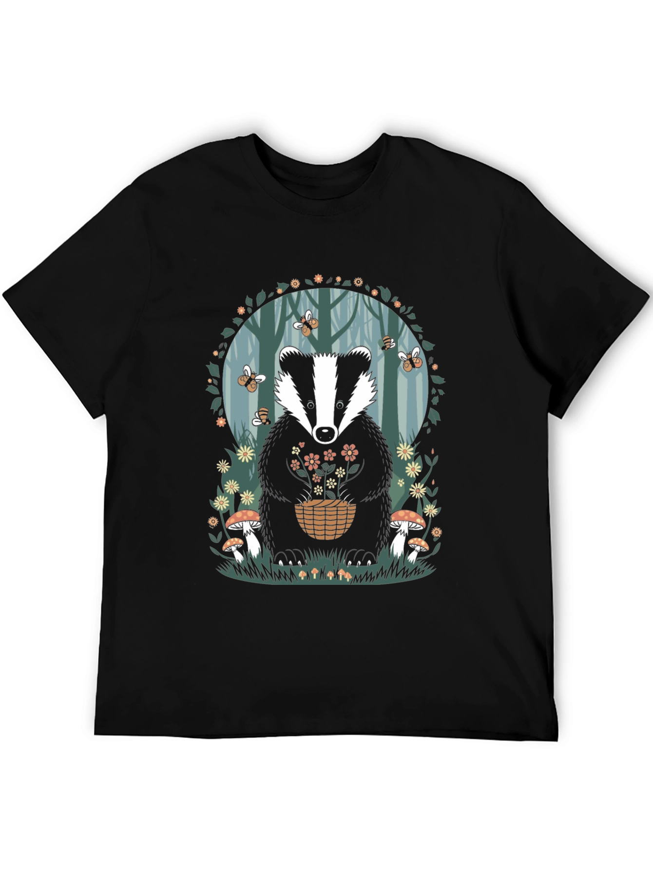 Badger in Forest T-Shirt
