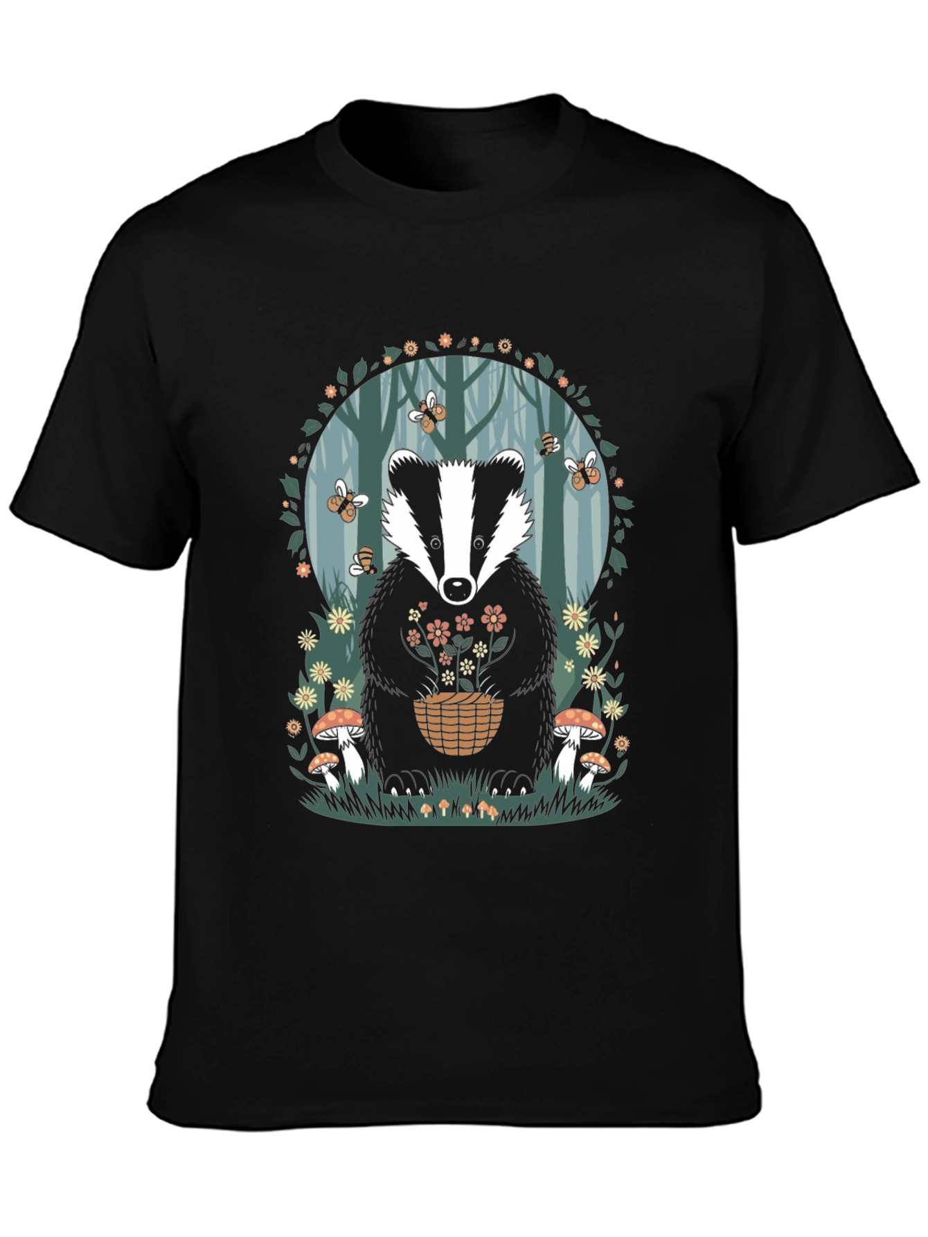 Badger in Forest T-Shirt