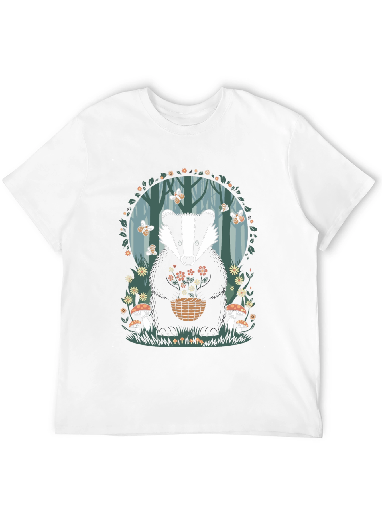 Badger in Forest T-Shirt
