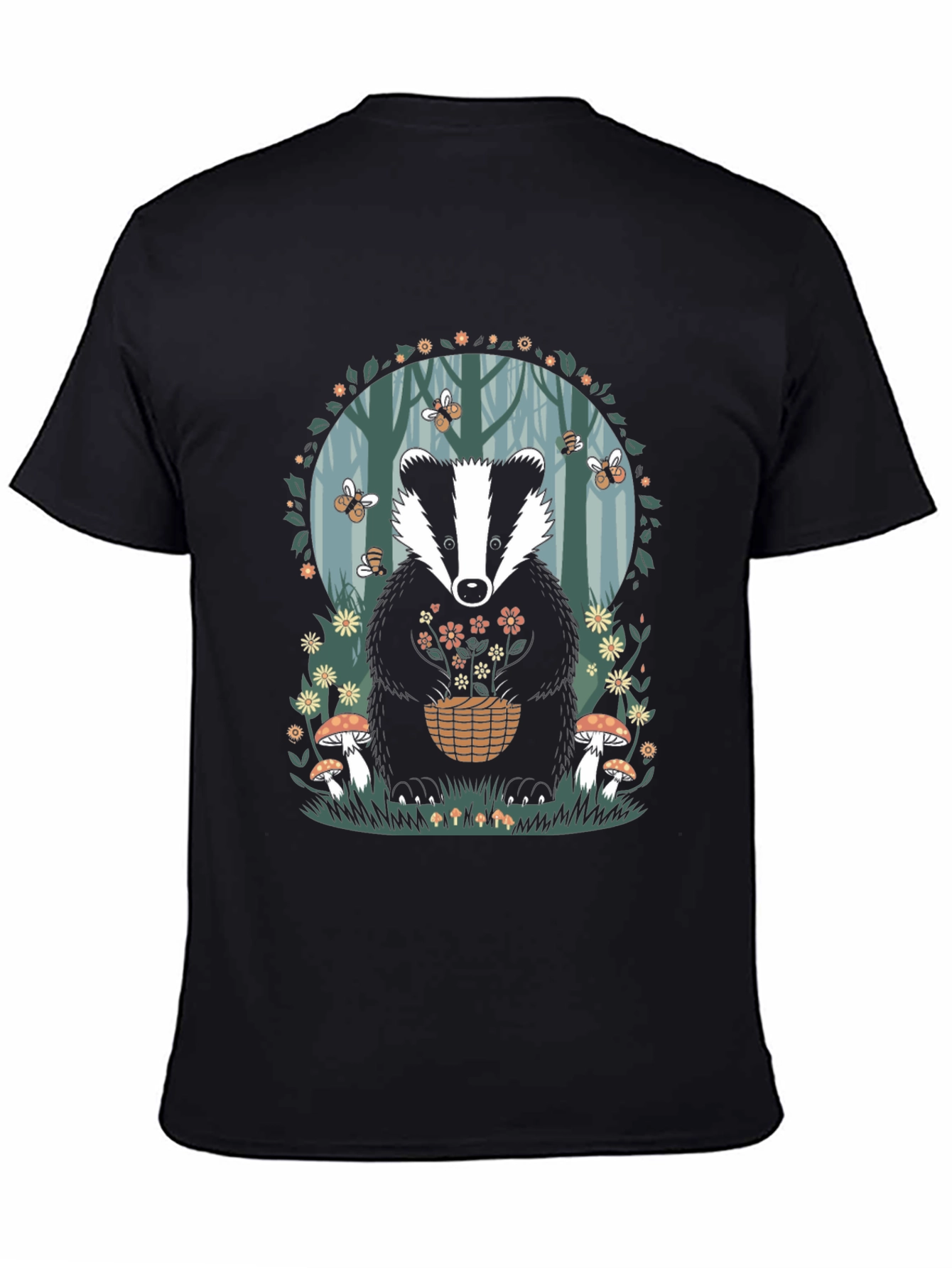 Badger in Forest T-Shirt