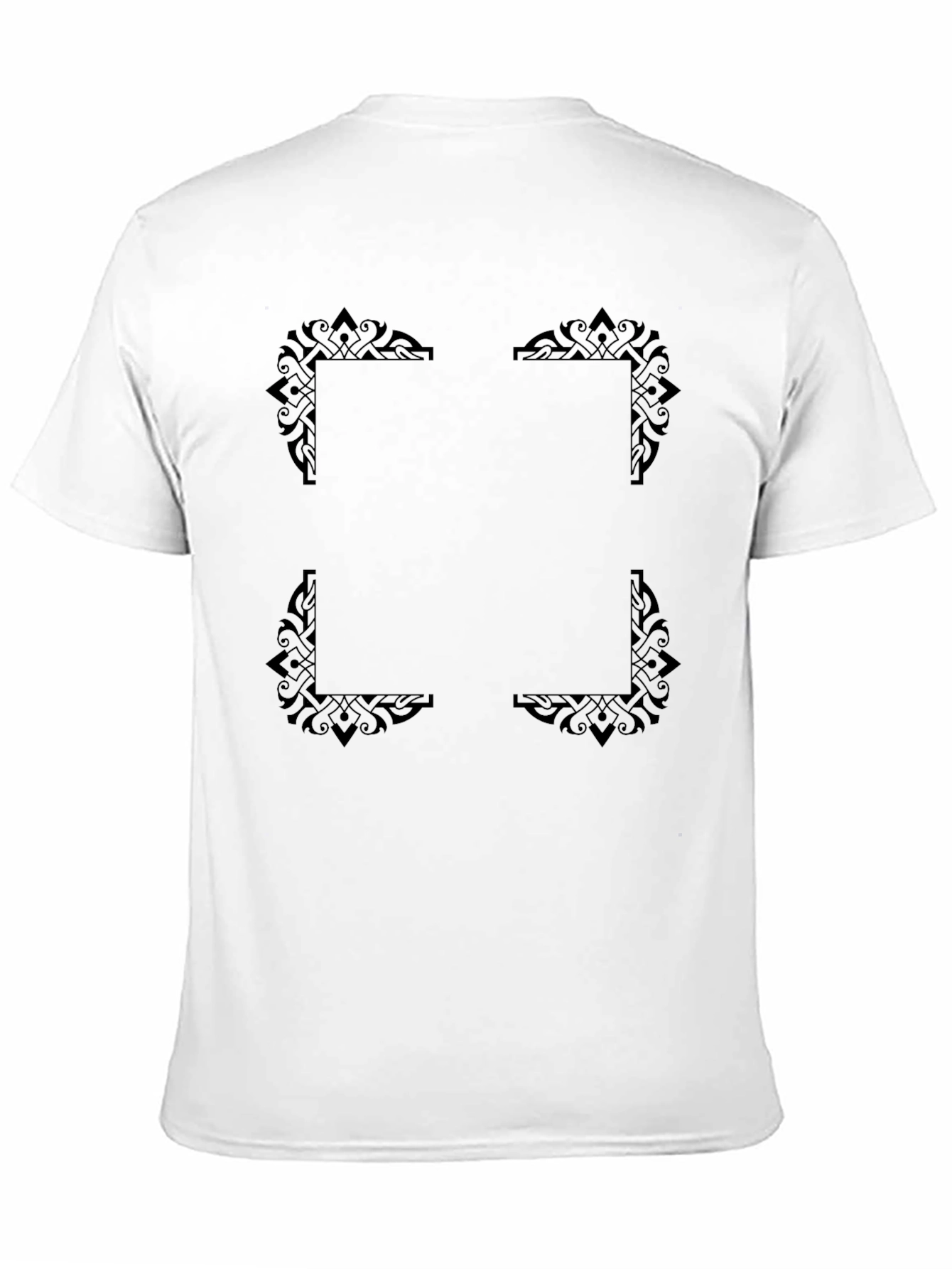 Elegant Frame Design Black T-Shirt for Men
