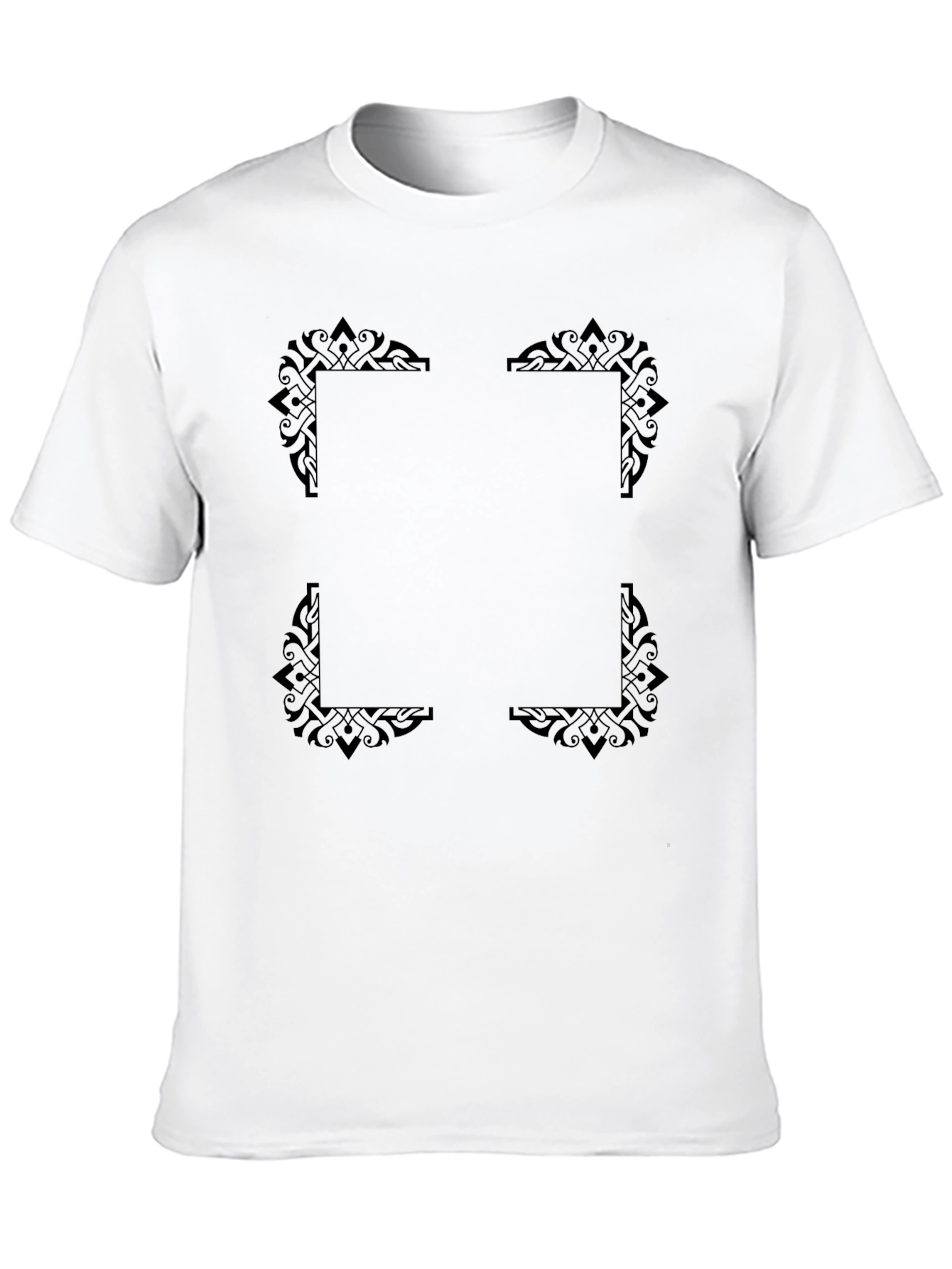 Elegant Frame Design Black T-Shirt for Men