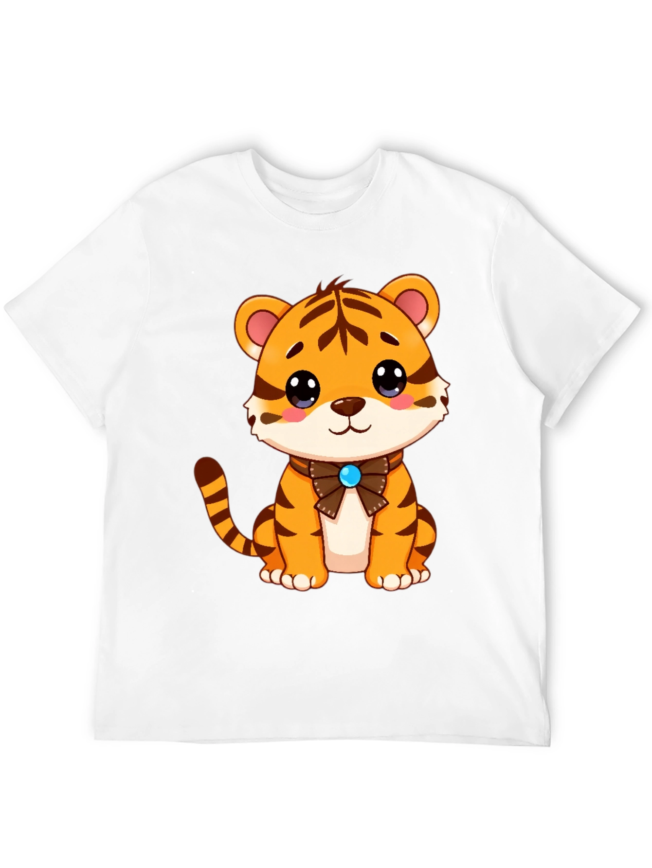 Cute Tiger Cub Graphic Tee - Soft Black T-Shirt