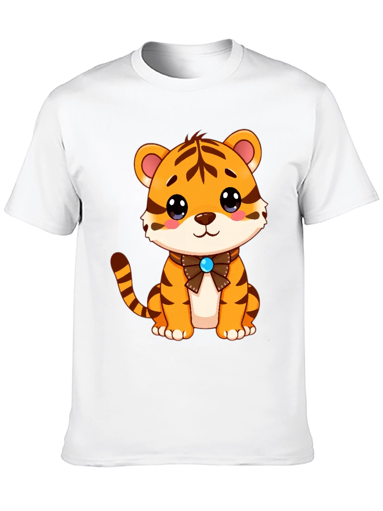Cute Tiger Cub Graphic Tee - Soft Black T-Shirt
