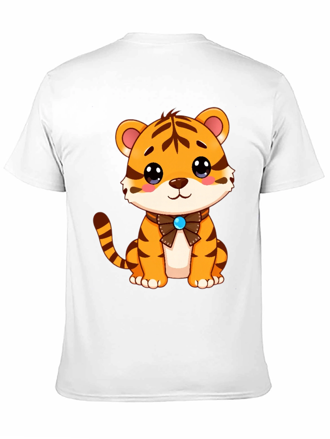 Cute Tiger Cub Graphic Tee - Soft Black T-Shirt