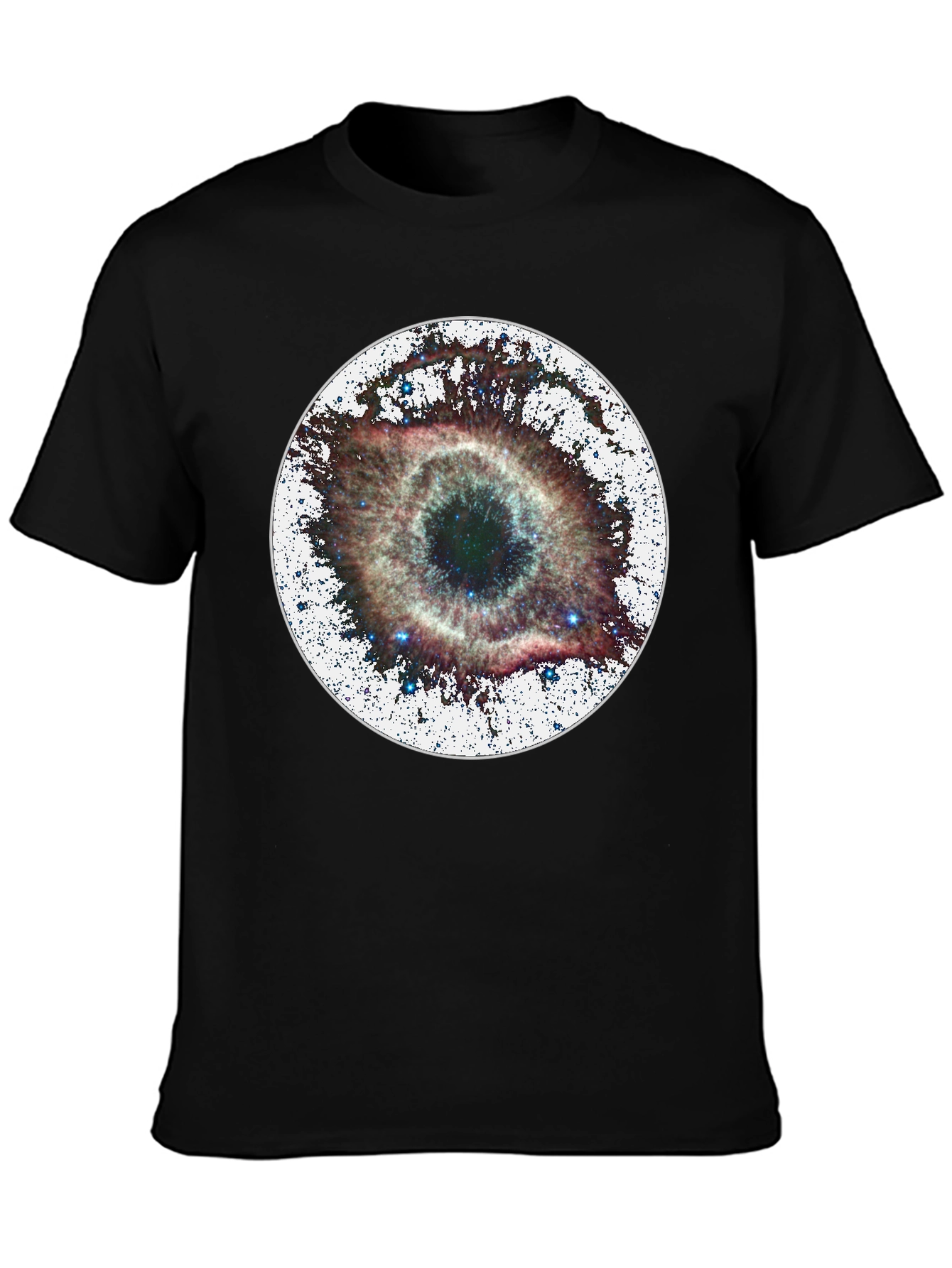 Nebula Eye Black Tee - Cosmic Style