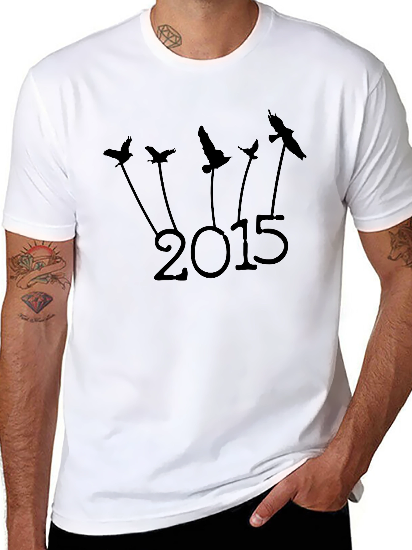 Black 2015 Bird Graphic Tee