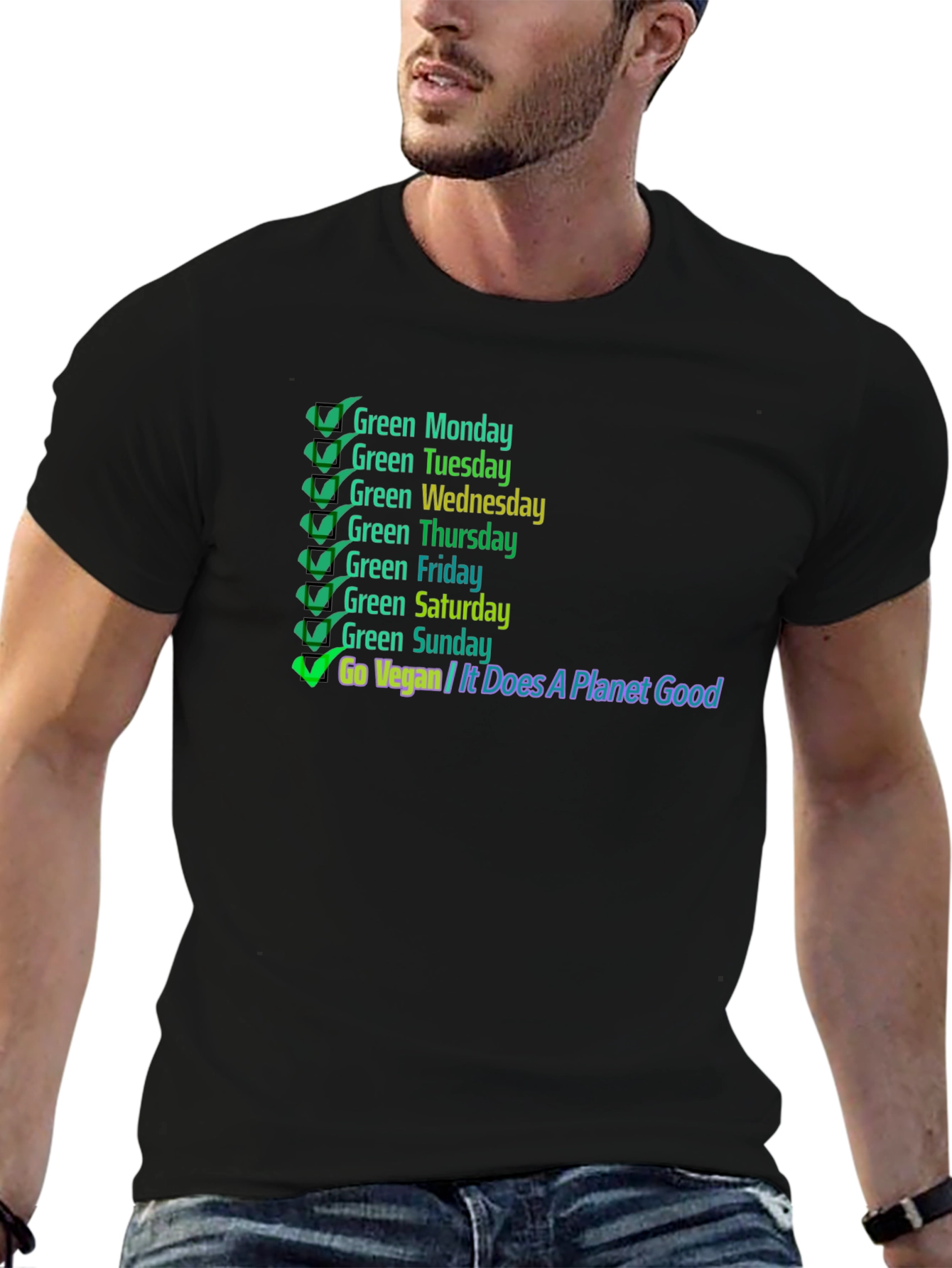 Go Vegan T-Shirt: Green Days Planet Good