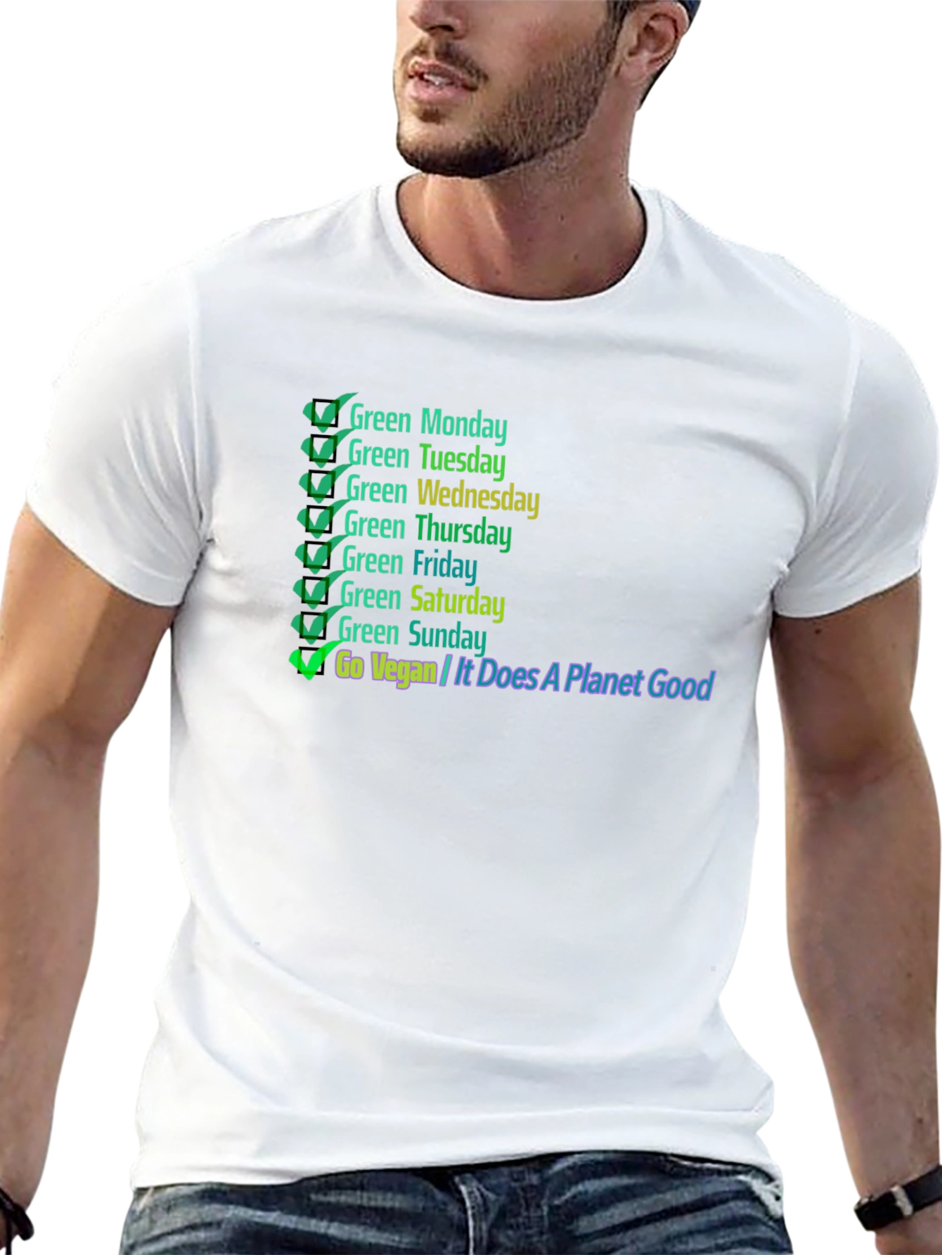 Go Vegan T-Shirt: Green Days Planet Good