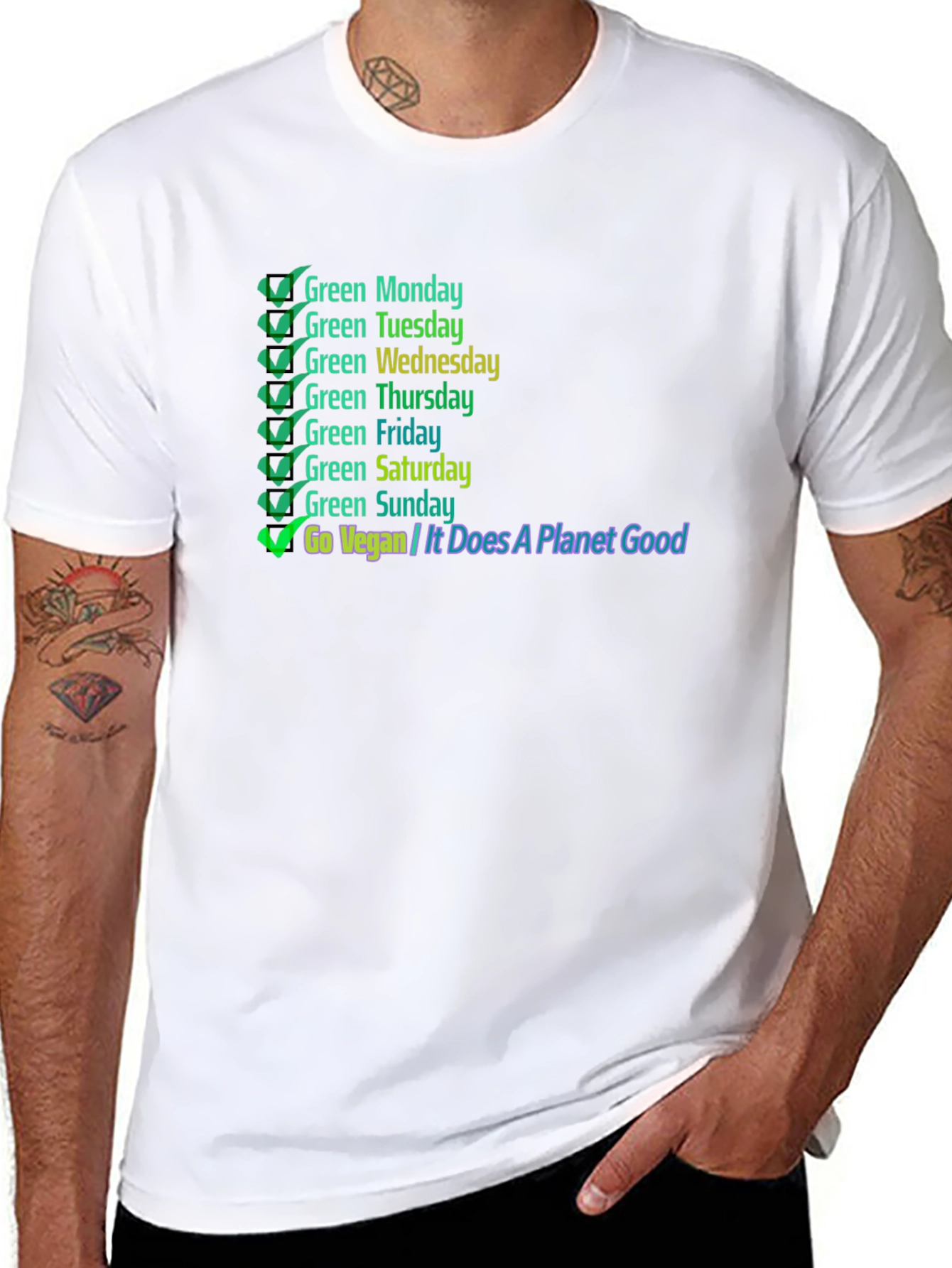 Go Vegan T-Shirt: Green Days Planet Good