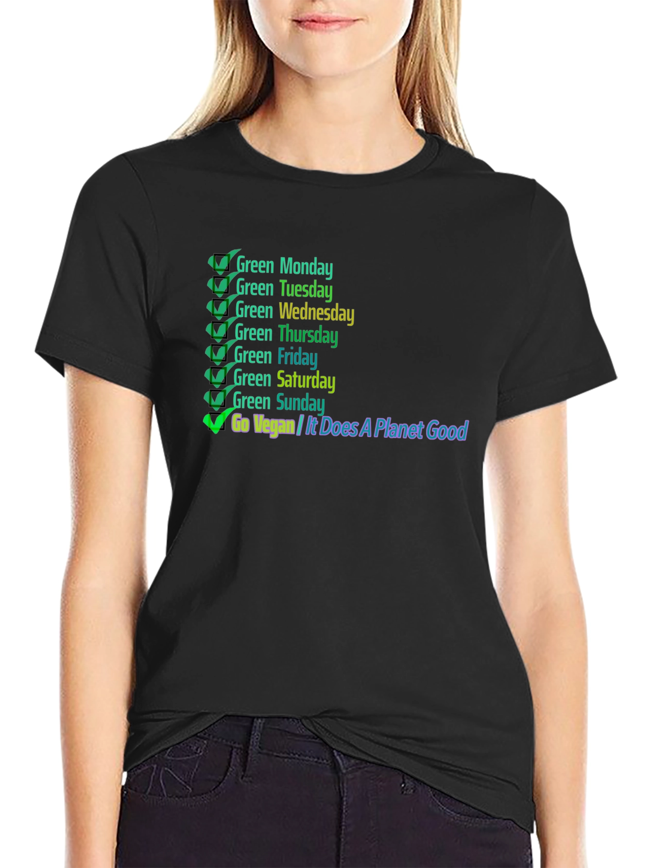 Go Vegan T-Shirt: Green Days Planet Good
