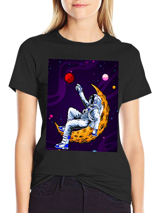 Astronaut Moon Graphic Tee - Space Vibes